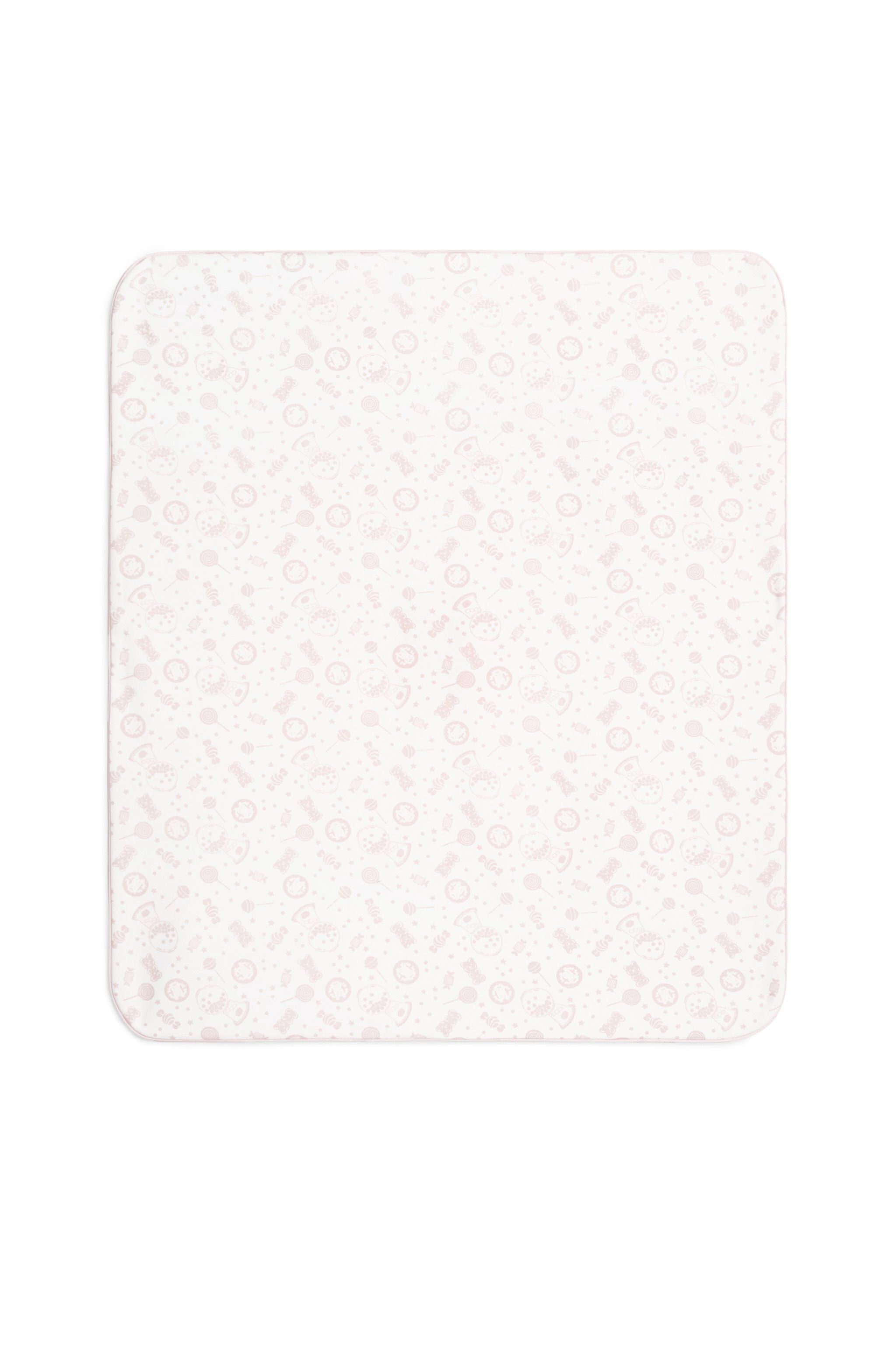 JU White and blue candy print blanket MILKYWHITE/BABY PINK JJT80L-JMS66