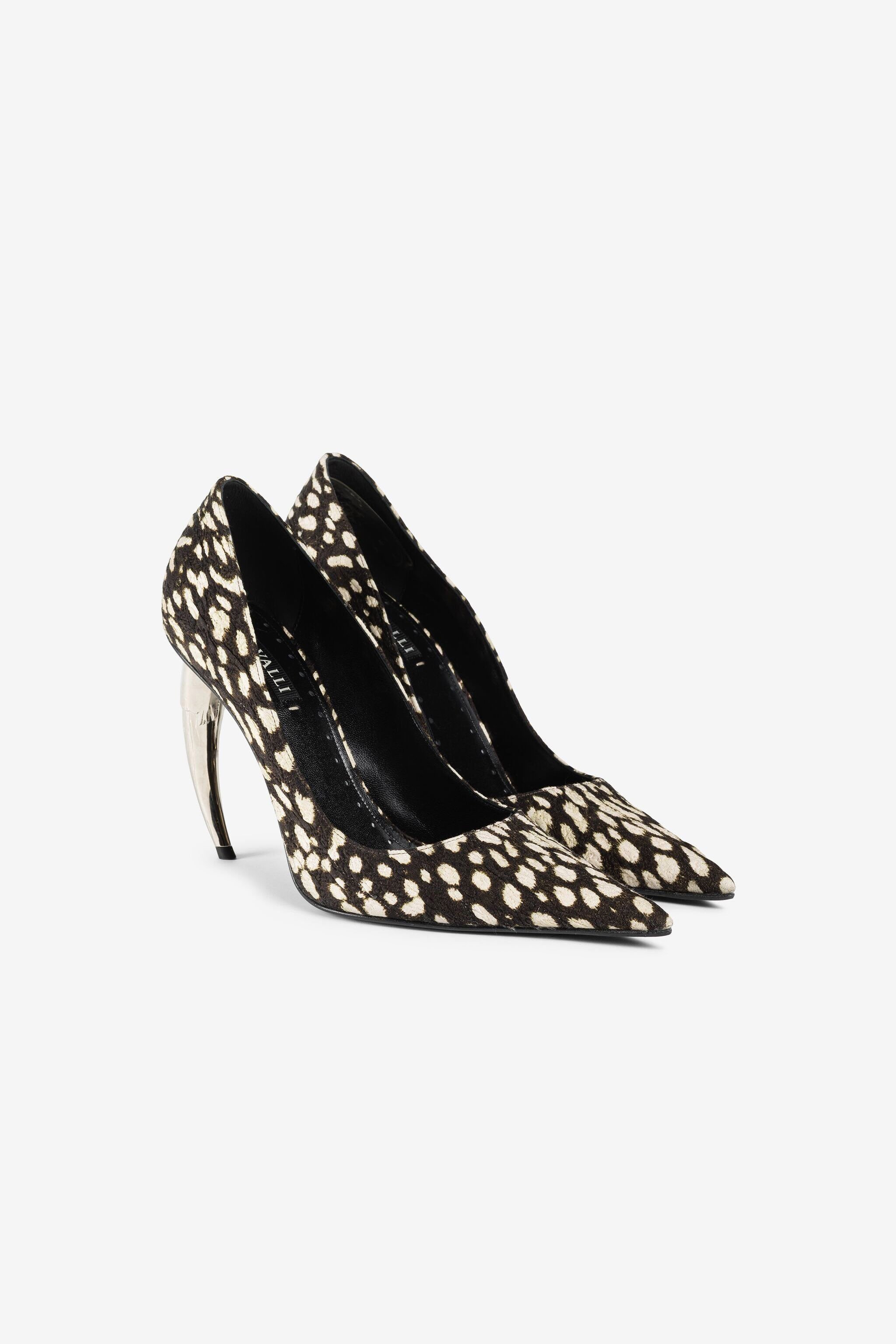 RC Cheetah-Print Tiger Tooth Pumps Black/White PKS014-CO055