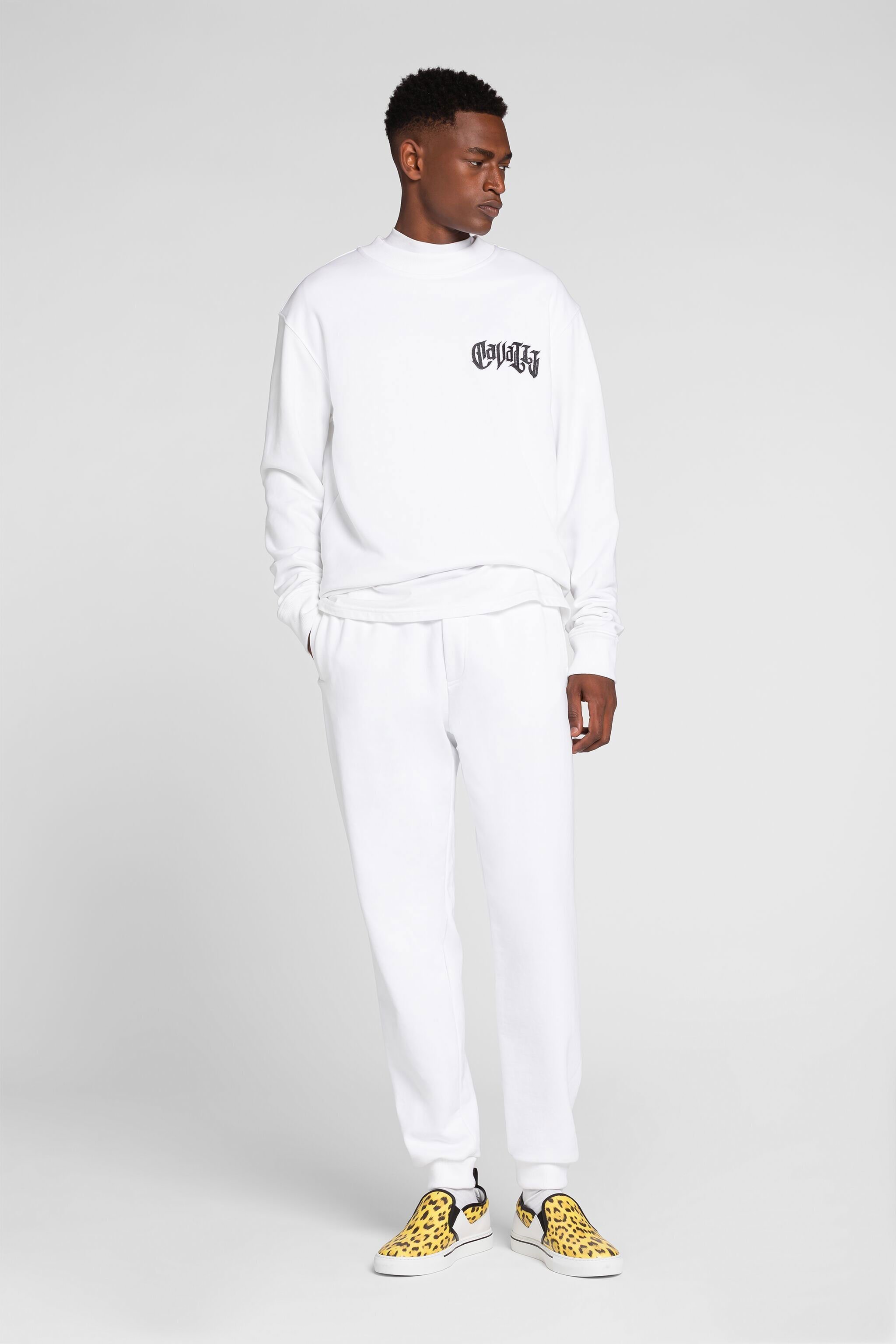 RC Logo-Print Cotton Sweatpants White QRT25A-CF050