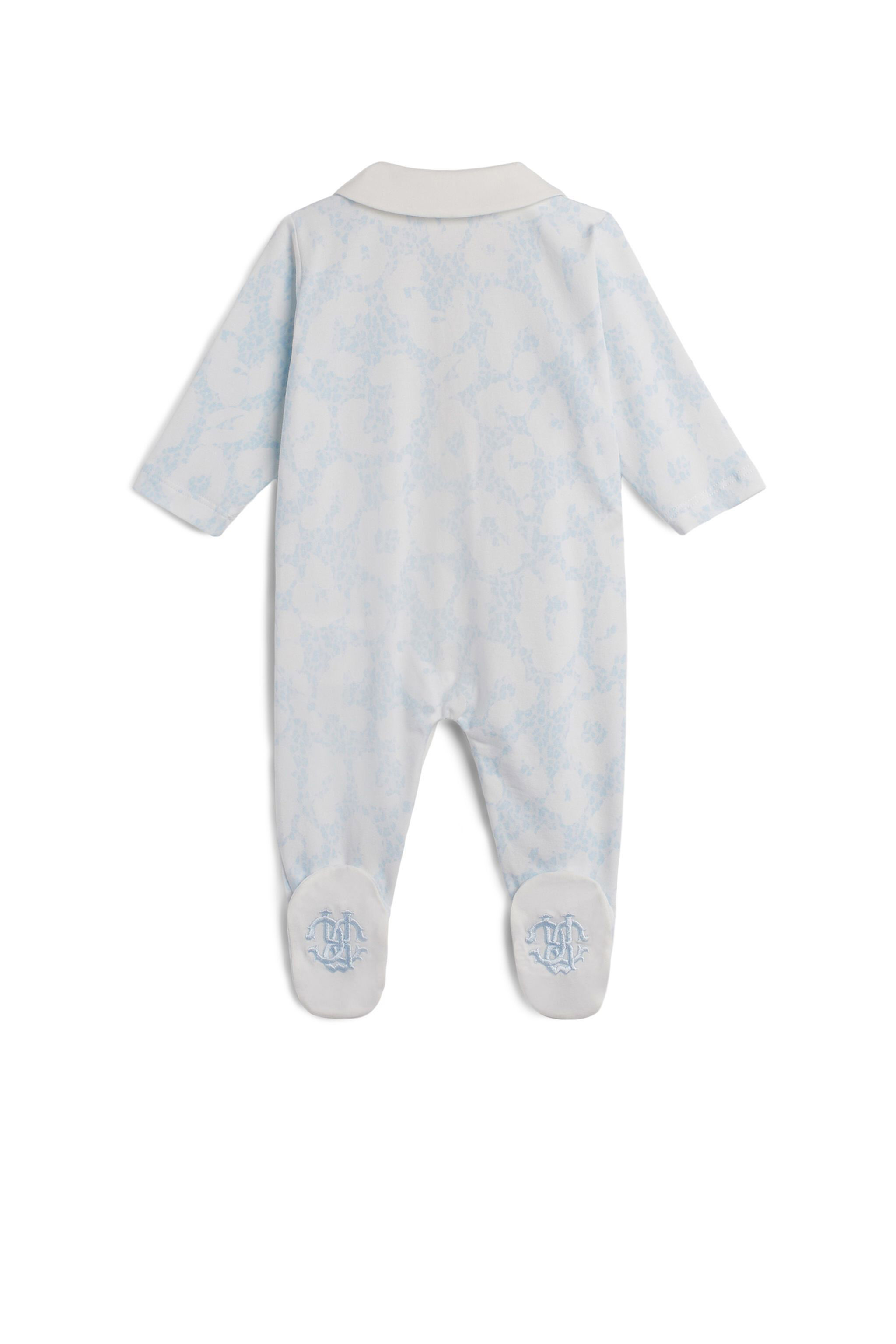JU New Leopard print babygrow BABYBLUE/MILKY WHITE IJT853-JFQ59
