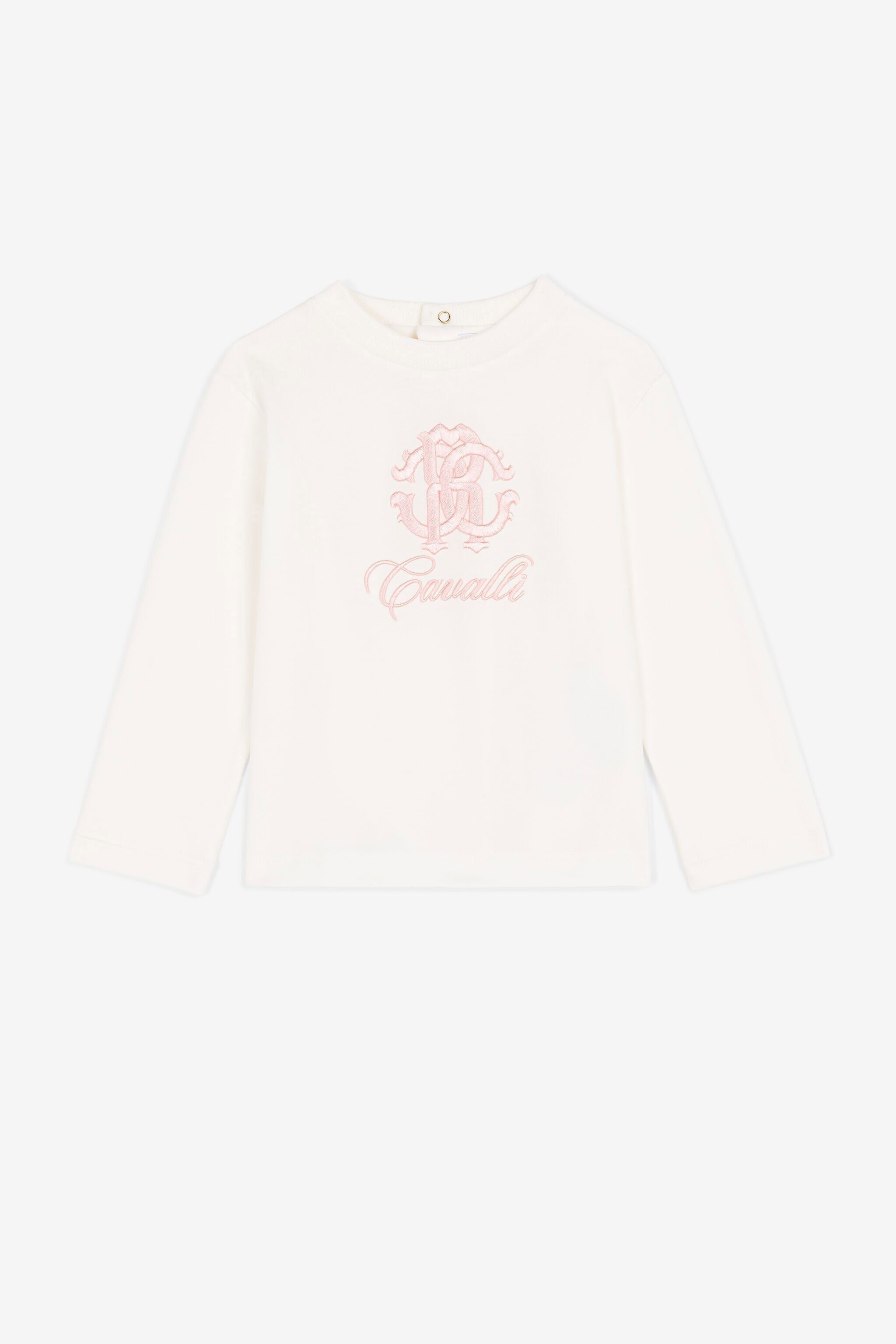 JU Oberteil mit Monogramm-Stickerei BIANCO LATTE PJT610-JV025