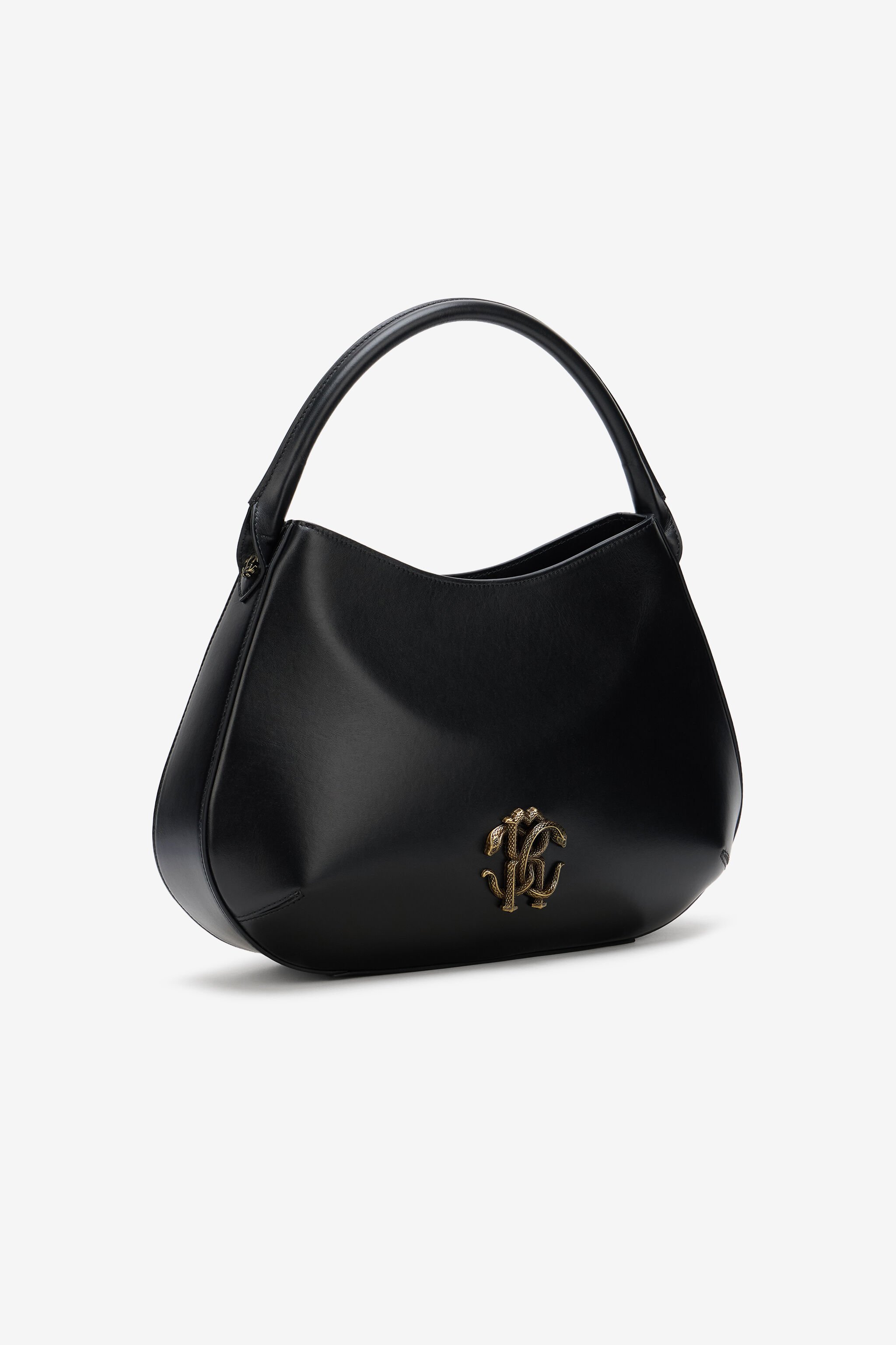 RC Black Leather Top Handle Bag with Monogram RC BLACK ROB00I-PZ085