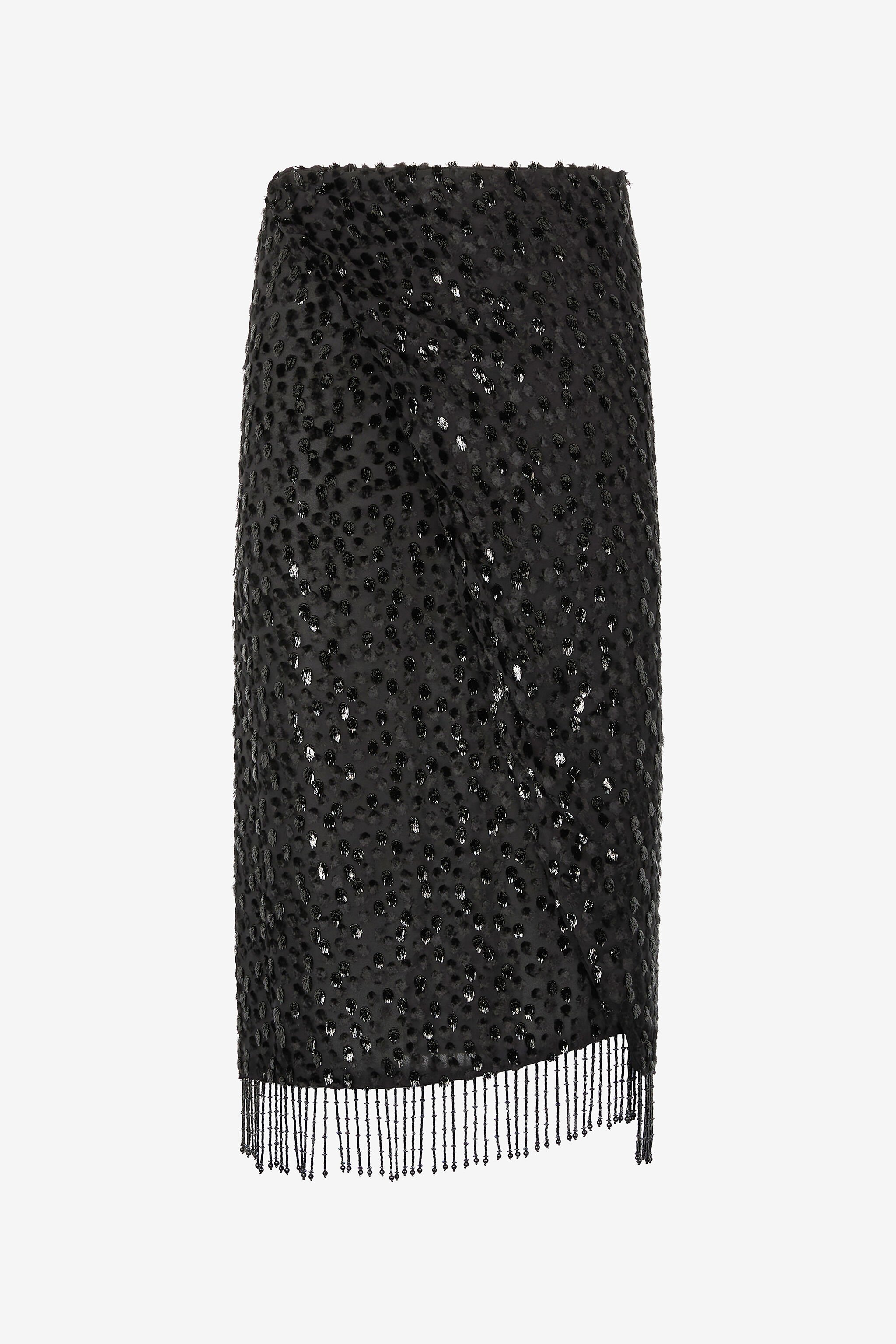 RC Skirt With Beaded Hem Black UKR304-FC004
