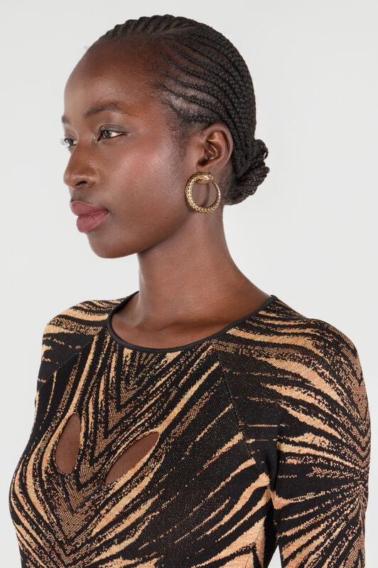 RC Snake Earrings Gold UKG007-AM001