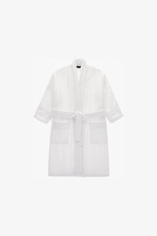 HO Crystal Snakes terry cotton bathrobe. White RALM39-IM039