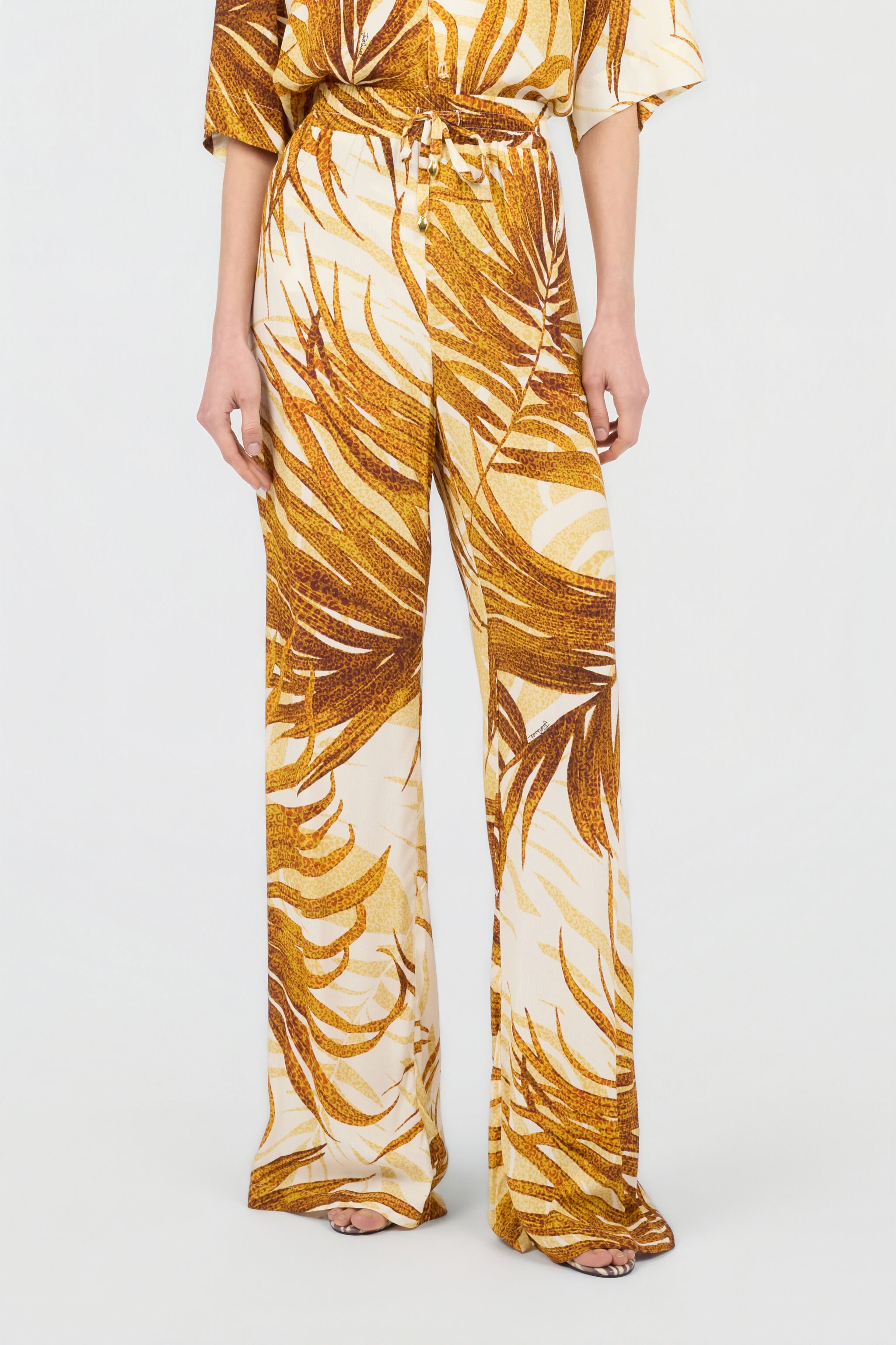 JC Golden Palm Print Trousers DAFFODIL WFT160-WF507