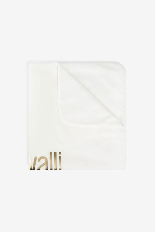 JU Logo-Print Baby Blanket JU Logo-Print Baby Blanket MILKY WHITE/GOLD OJT818-ISA2J