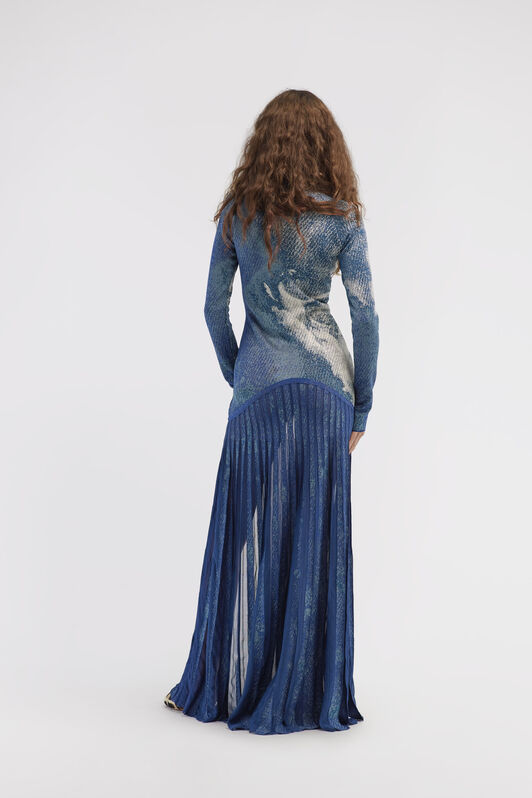 RC Long knit dress with washed-out effect RC Long knit dress with washed-out effect Blue RWM155-MA007