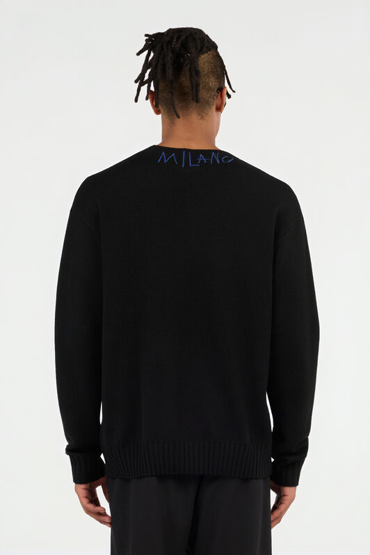 JC Black Sweater With Embroidered Logo BLACK VFM002-VF050