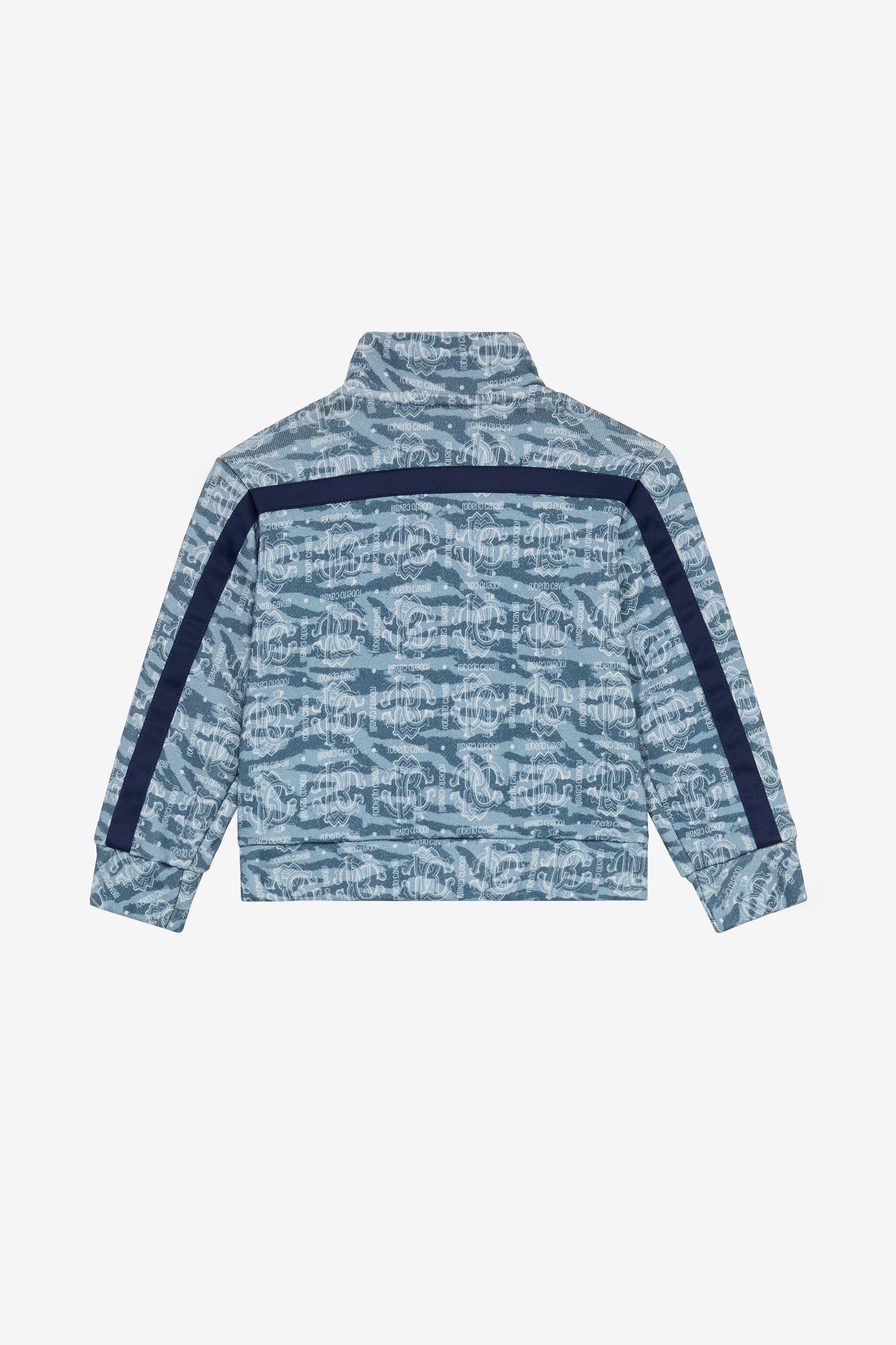 JU Sudadera Con Cremallera Y Estampado Integral Azul claro UJT693-5OO44