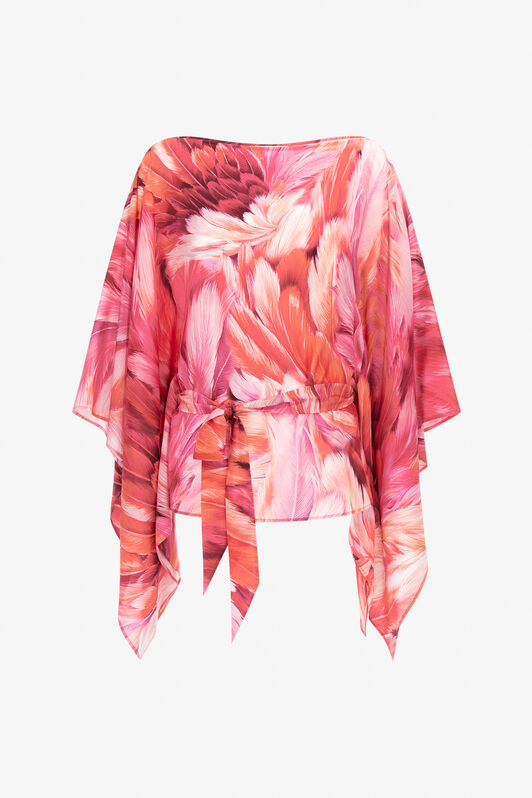 RC Plumage print short kaftan Fucsia SWT725-SQL71