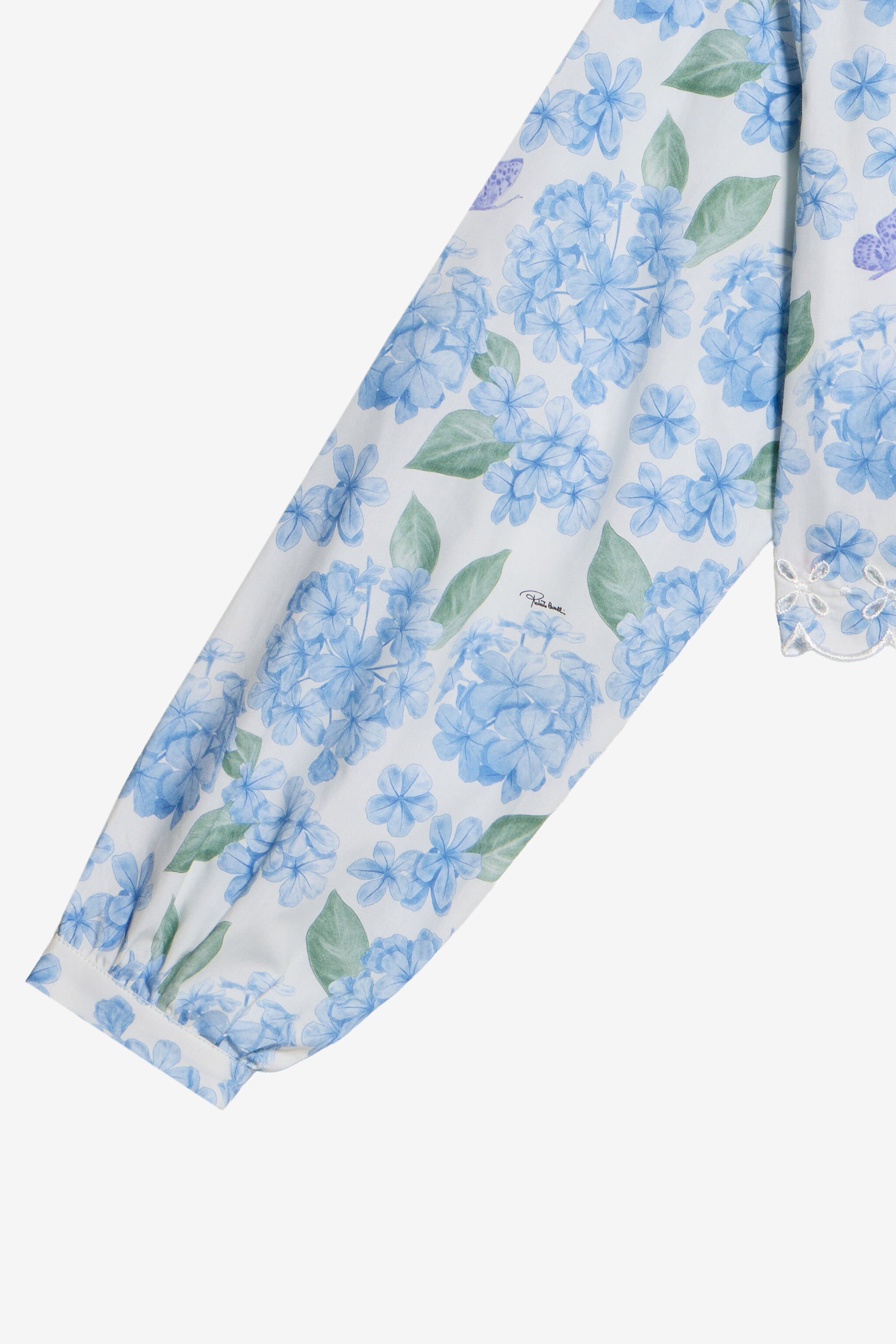 JU Plumago Print Cotton Shirt WHITE/BLUE WJT70C-7MR13