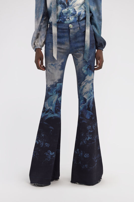 RC Flared jeans with Denim Wild Leda print RC Flared jeans with Denim Wild Leda print Dark blue RWJ207-DSI16