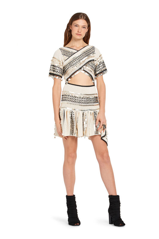 RC Cut out detail knit mini dress NATURAL WHITE IWM130-MR001