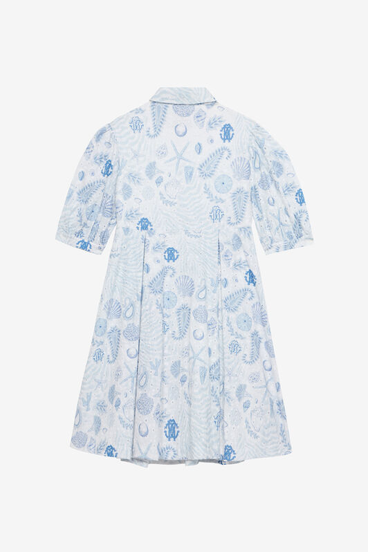 JU Marine-Print Broderie Anglaise Dress Light blue UJT10U-ELO39