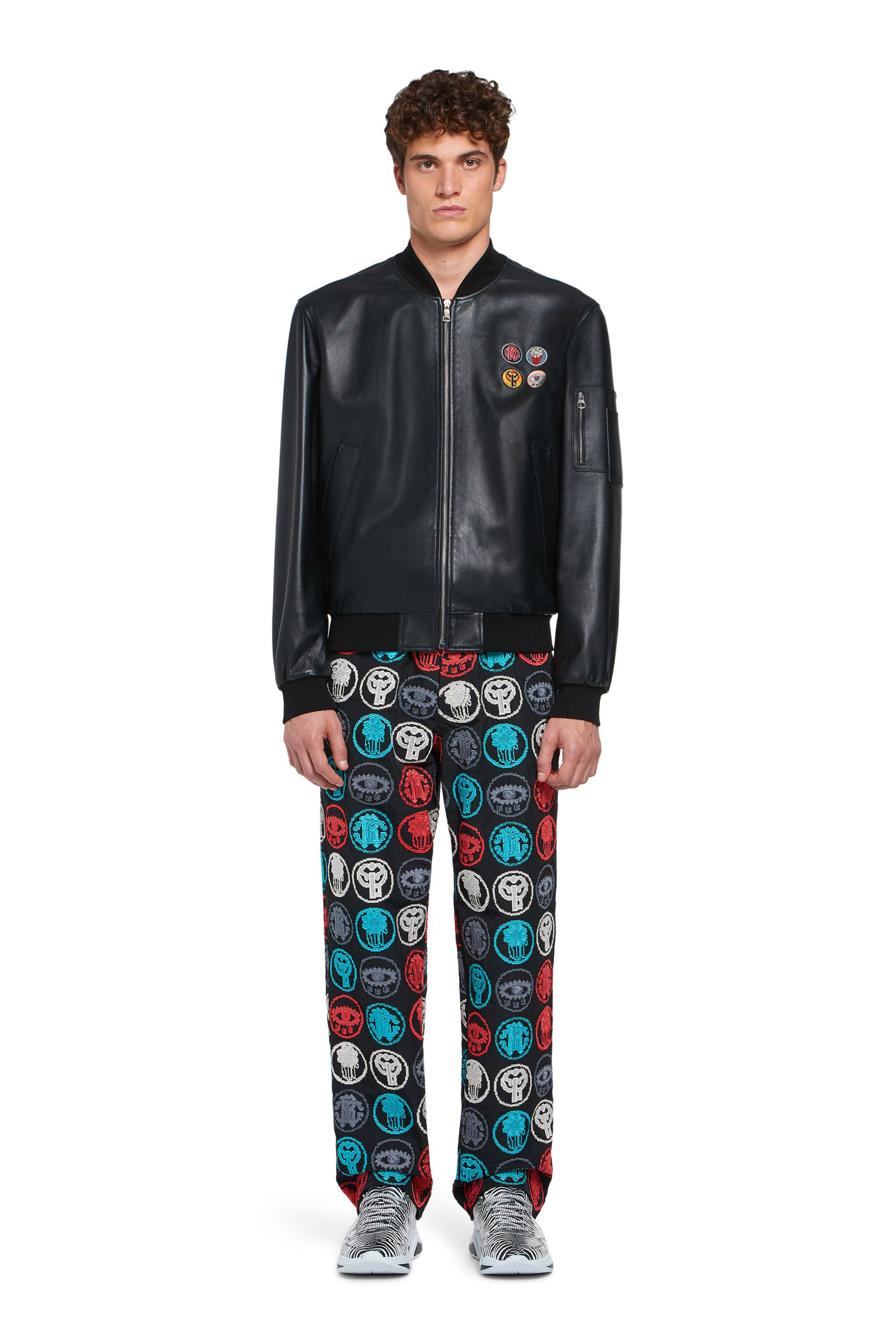 RC Bomber in nappa con simboli portafortuna BLACK INP820-PN001