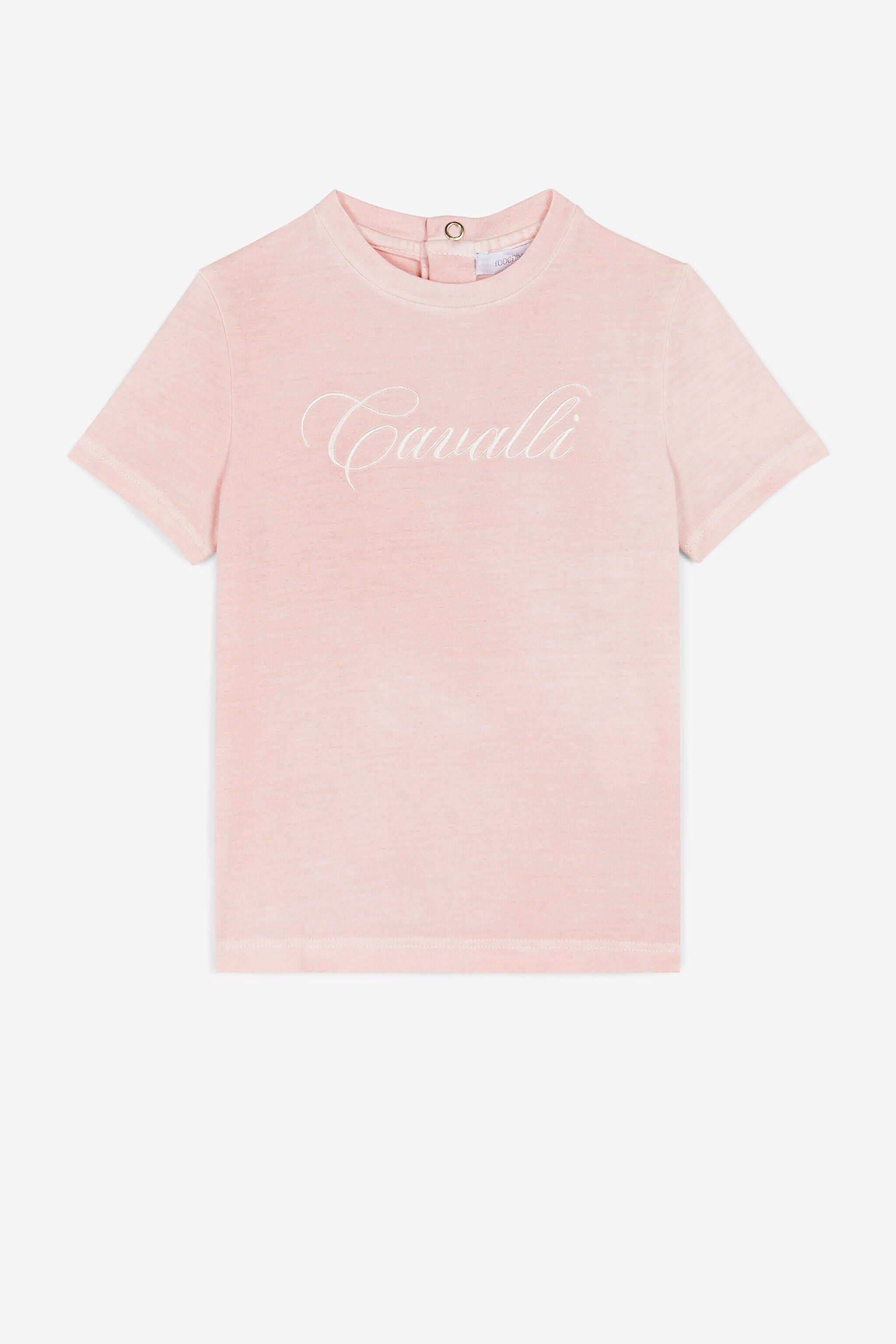JU Camiseta con logo bordado Rosa OJT630-ISA2J