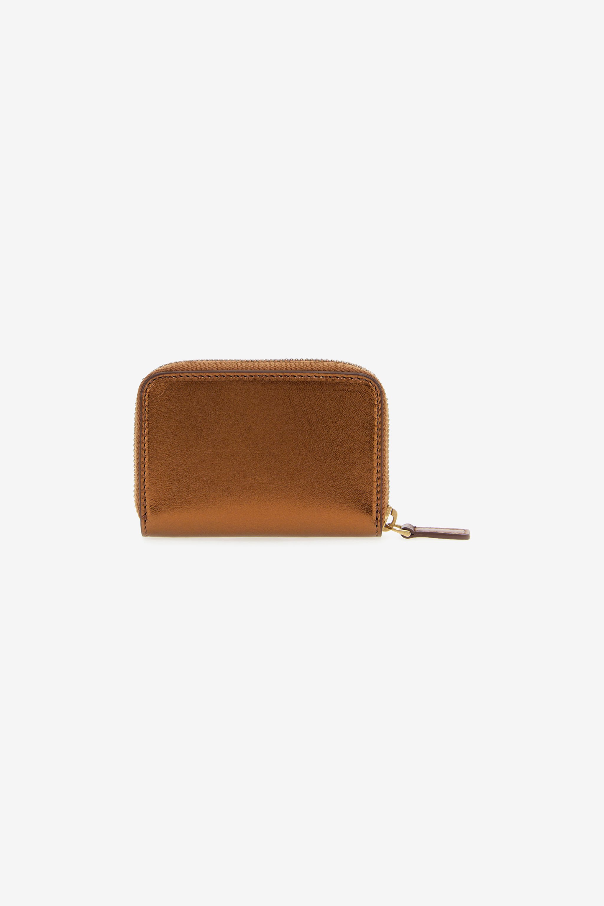 RC Small wallet with Monogram RC and zip Bronze SKA003-PN199