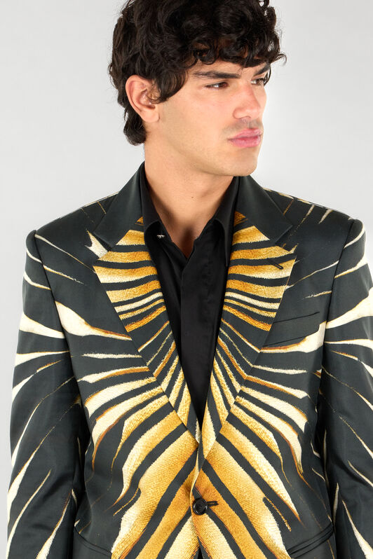 RC Single-breasted blazer with Ray of Gold print Gold RMT435-SKI31