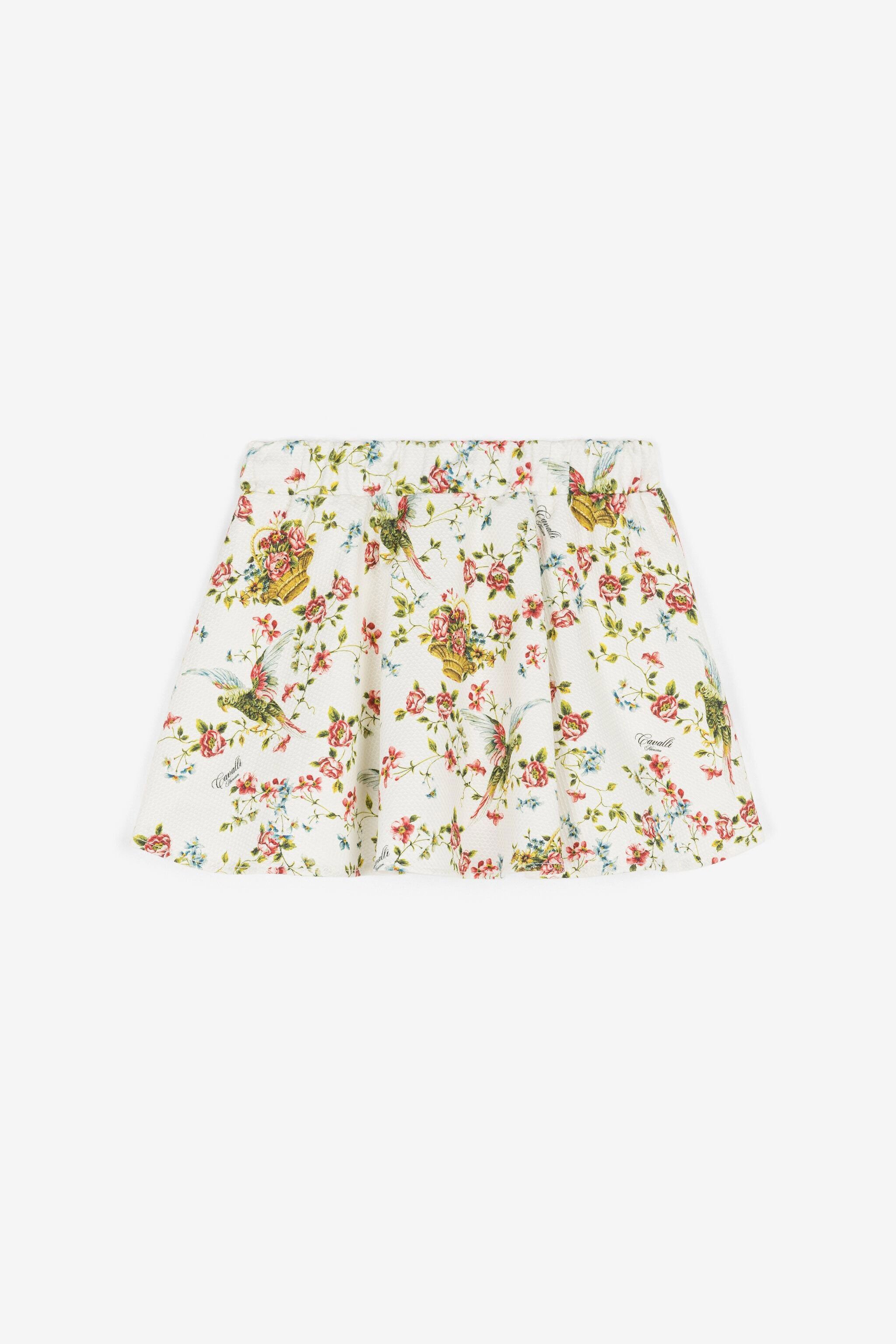 JU Floral-Print Skirt White OJT301-1C000