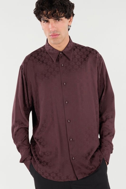 RC Silk Blend Shirt with All-Over Monogram RC Silk Blend Shirt with All-Over Monogram Purple VRT711-RK010