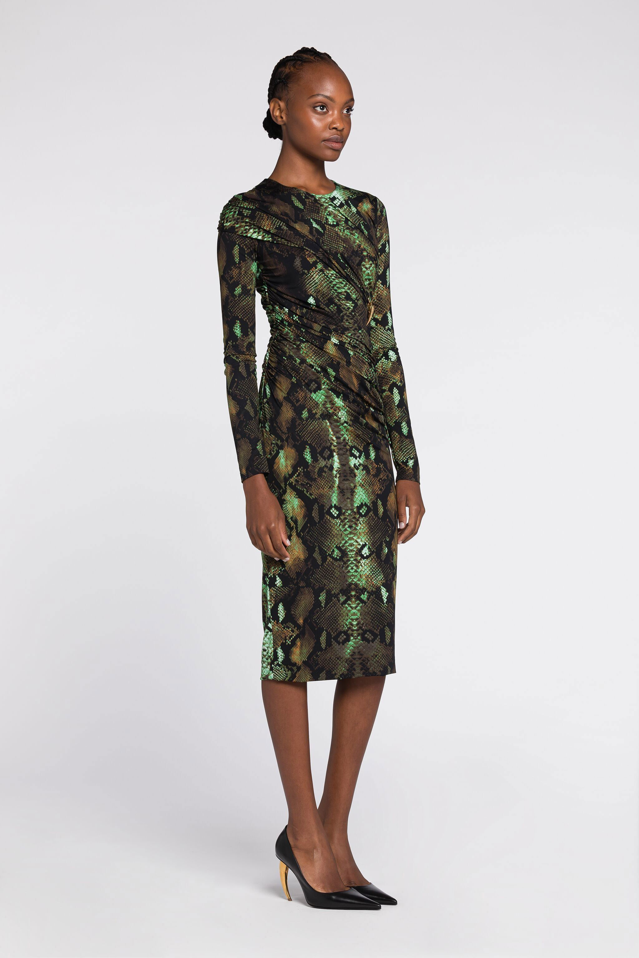 RC Vestido con estampado Rock Python NATURALE/MILITARE PKT106-LNE38