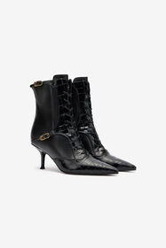 ${brand} Schnürstiefeletten Mit Krokoeffekt ${colorDescription} ${masterID}
