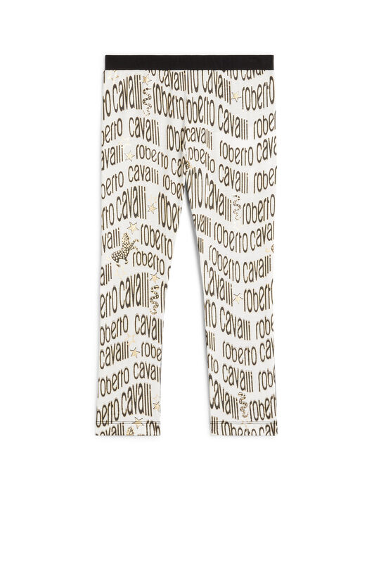 JU Leggings mit Golden Icon Print WHITE/BLACK/GOLD LJT210-JMZ20