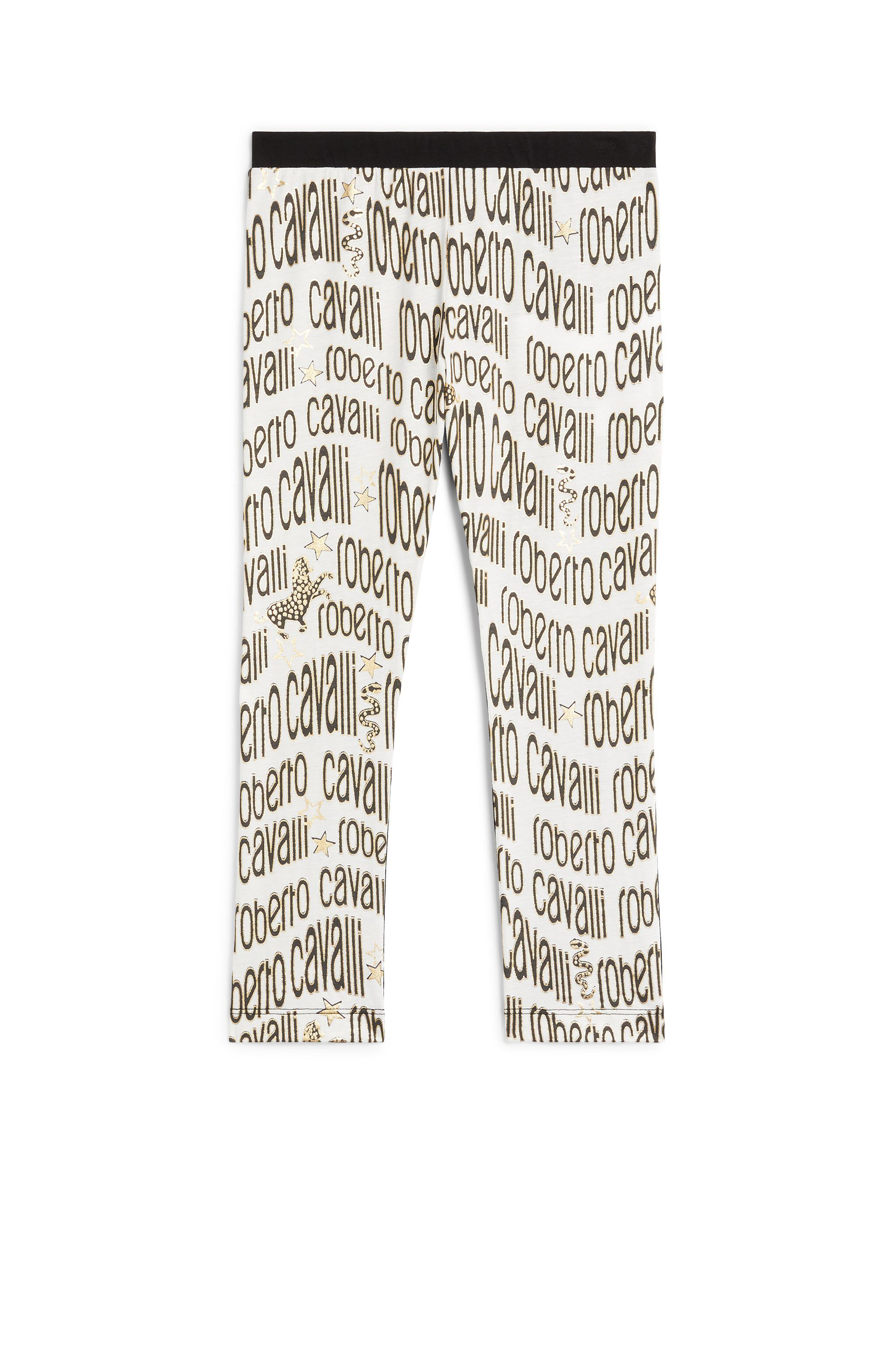 JU Leggings mit Golden Icon Print WHITE/BLACK/GOLD LJT210-JMZ20