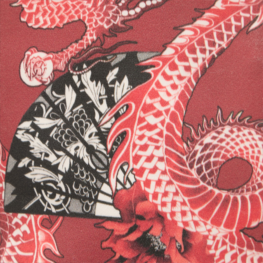 RC Knee-High Boots with Dragon Print NERO/BIANCO/ROSSO VKS019-FL172