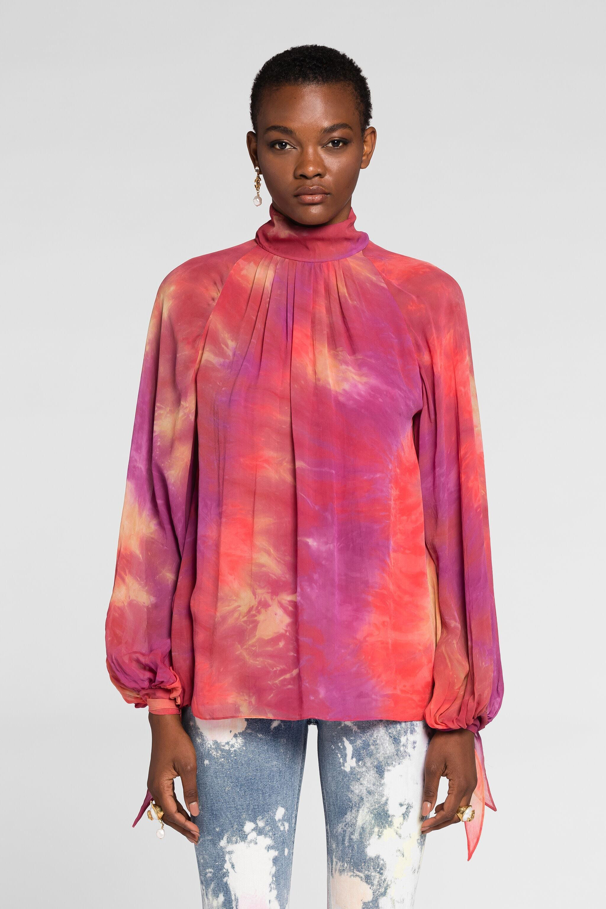 RC Top mit Batikmuster Fuchsia QKT700-GG039