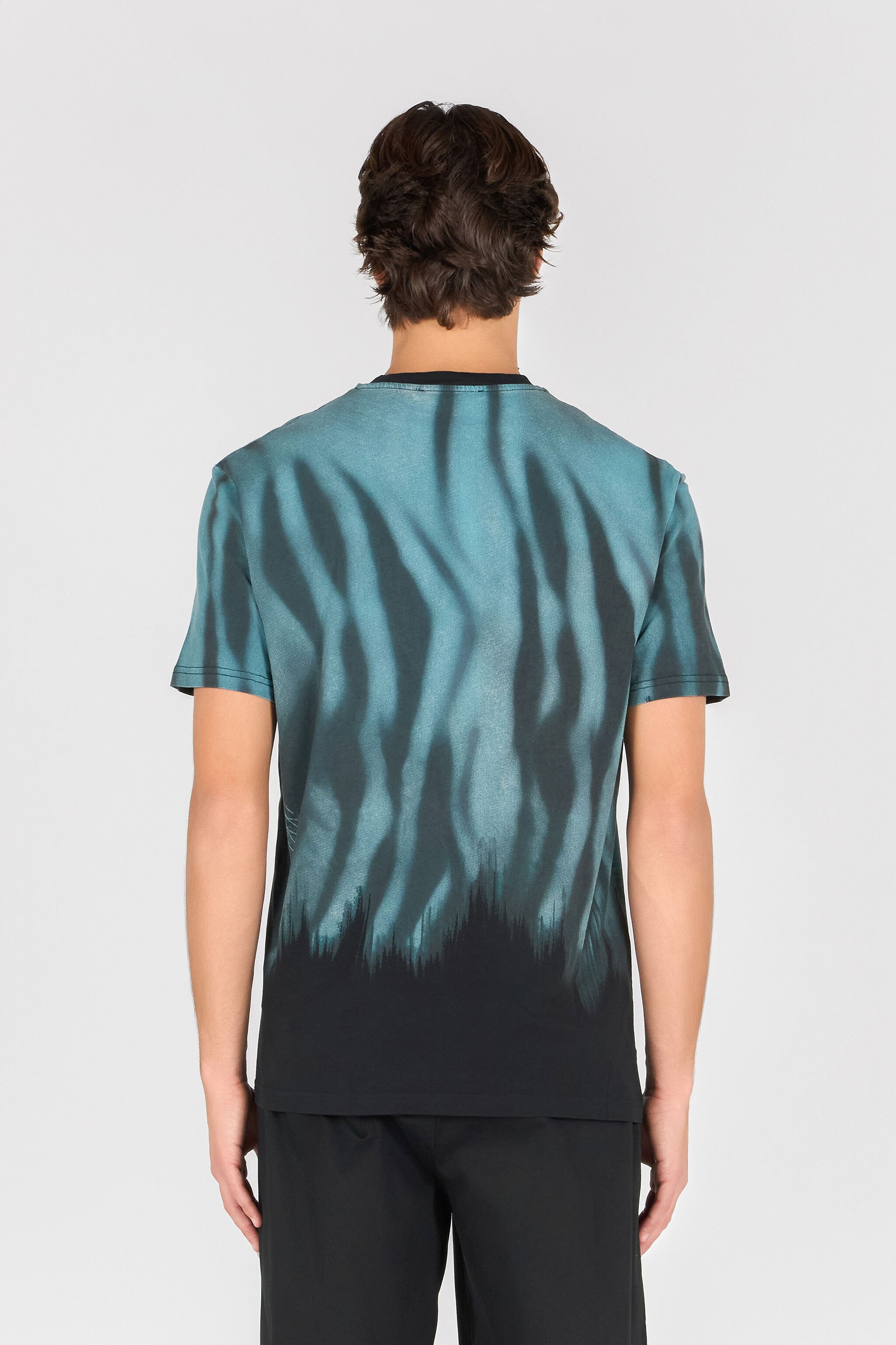RC T-Shirt Mit Tigerprint BLACK/LIGHT BLUE OOT60H-JFO62