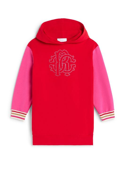 JU RC Monogram hooded sweatshirt dress RED JJT127-CF027
