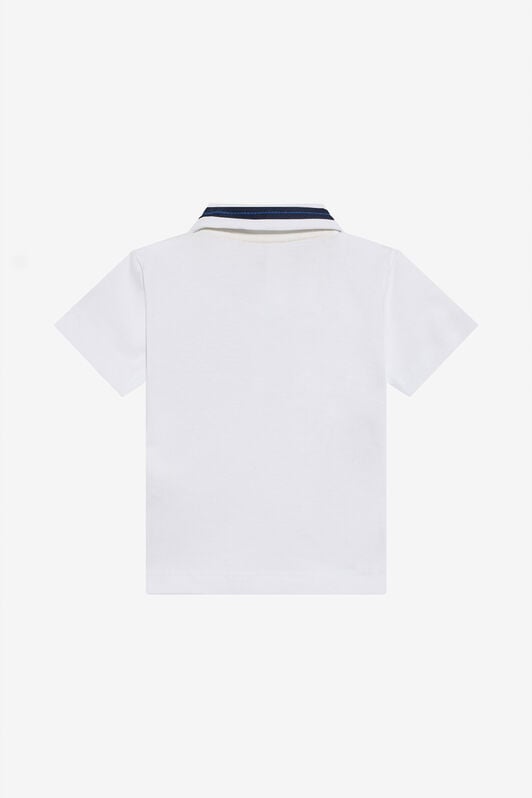 JU Weißes Poloshirt mit Monogram RC-Stickerei OPTICAL WHITE TJT644-JD001