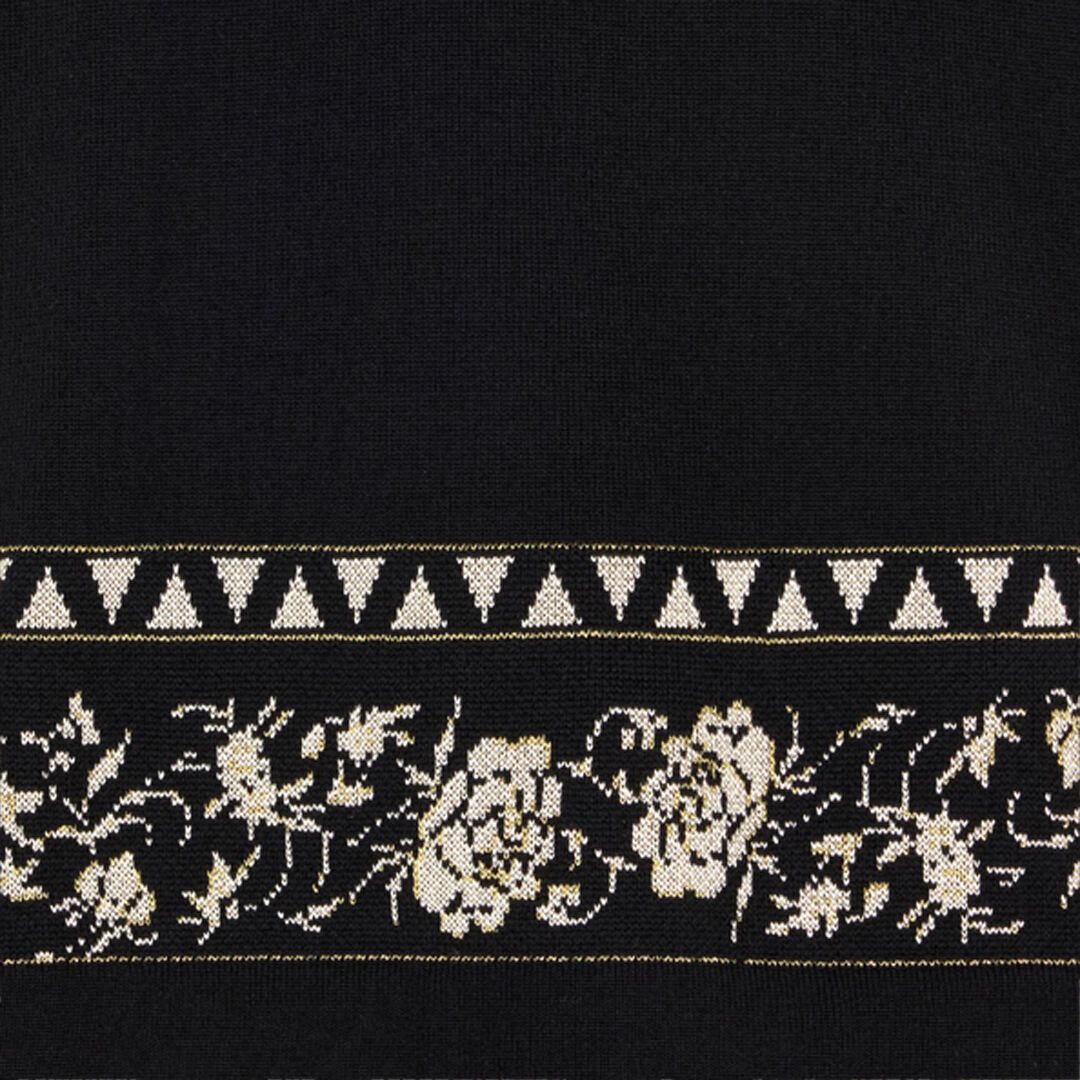 RC Knit Polo Shirt with Jacquard Motif Black VNM640-MQ027