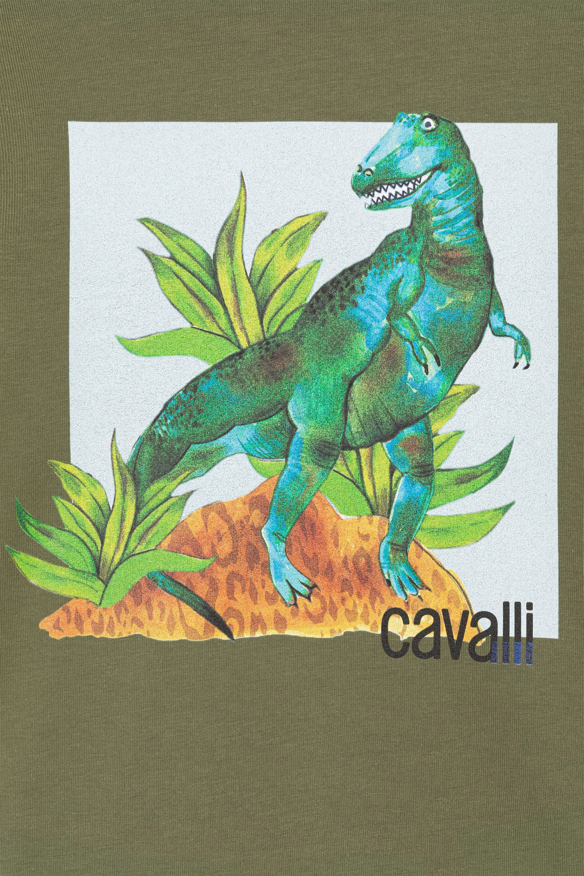 JU Felpa con stampa dinosauri Verde QJT924-CF050