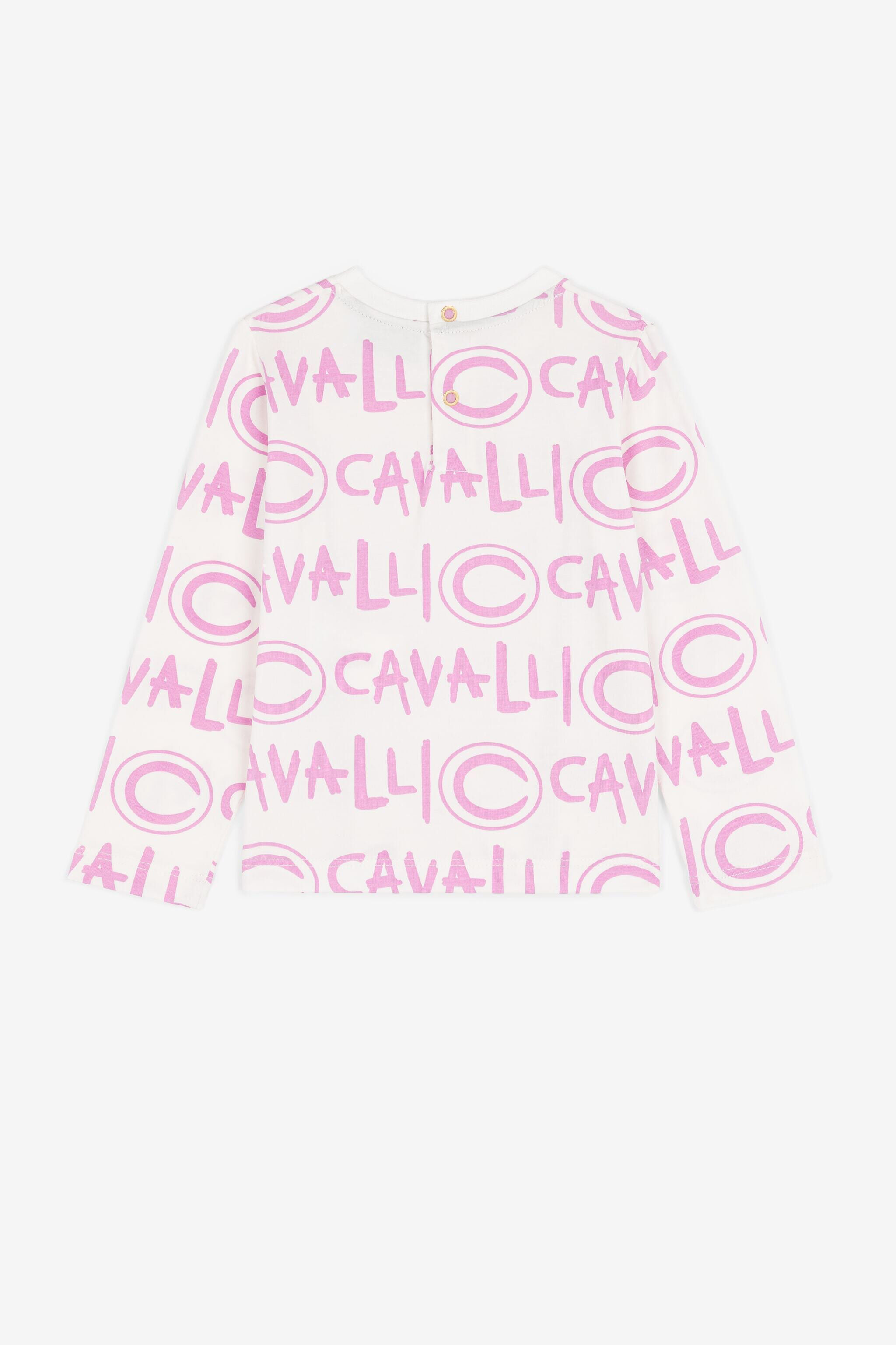 JU Logo-Print T-shirt Rose NJT644-JMC59
