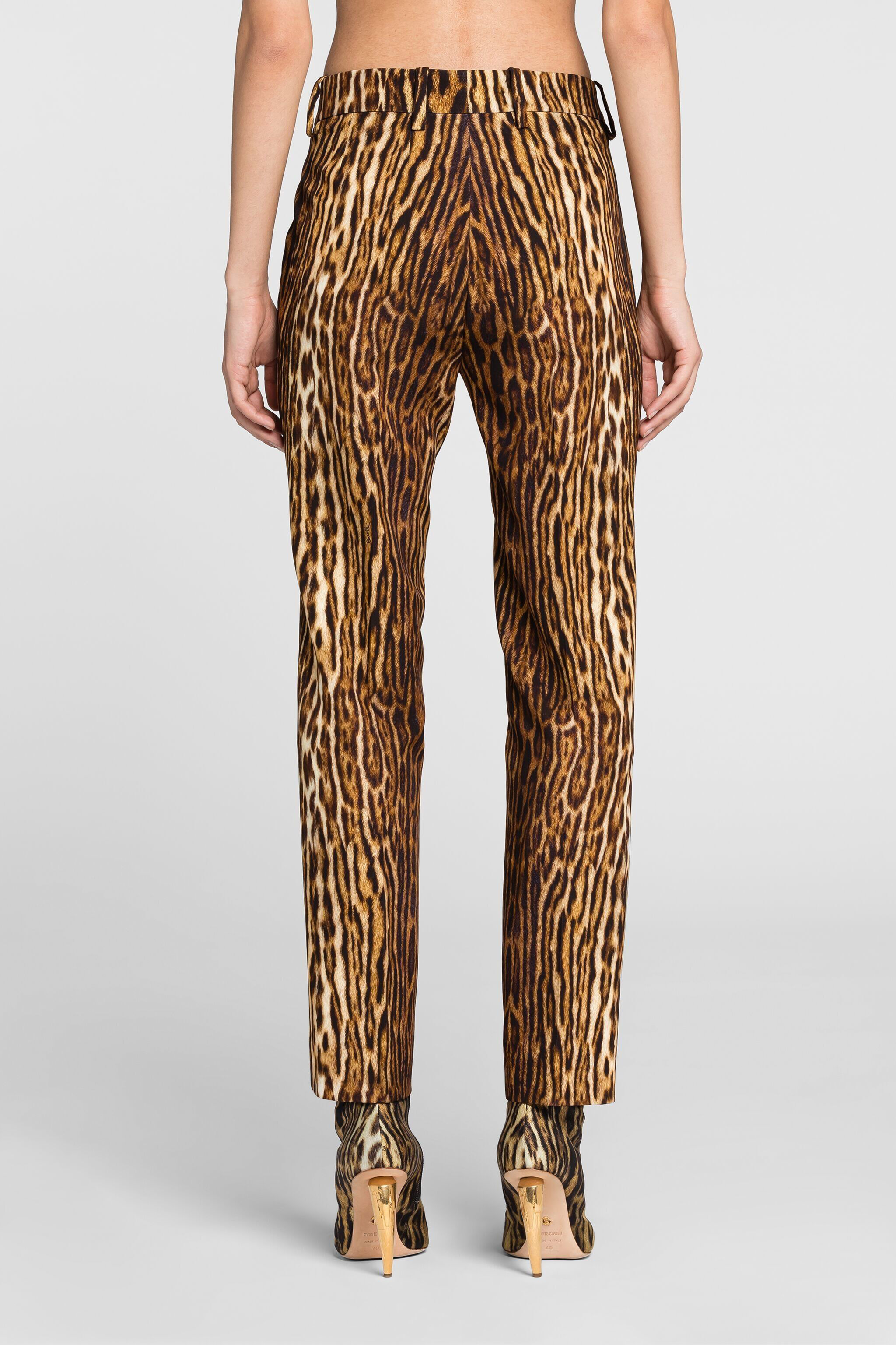 RC Ocelot-Print Straight-Leg Trousers Light brown PKT201-7OE37