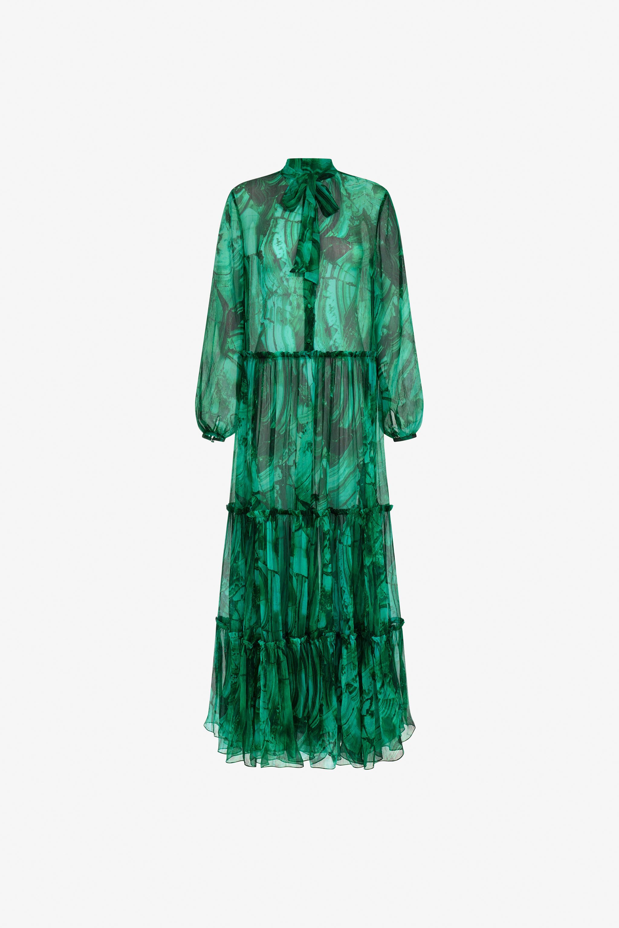 RC Maxikleid mit Malachite-Print Grün TKT146-CKN06
