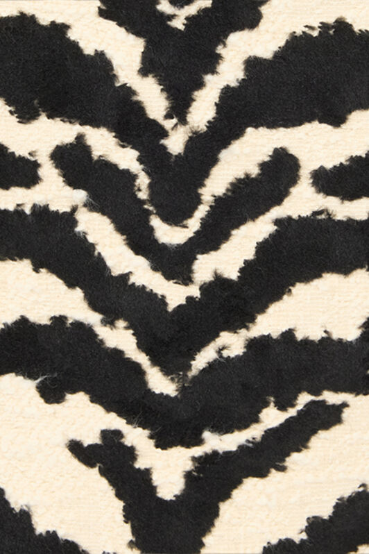 RC Coat With White Tigress Print Black/White UKT504-DJ088