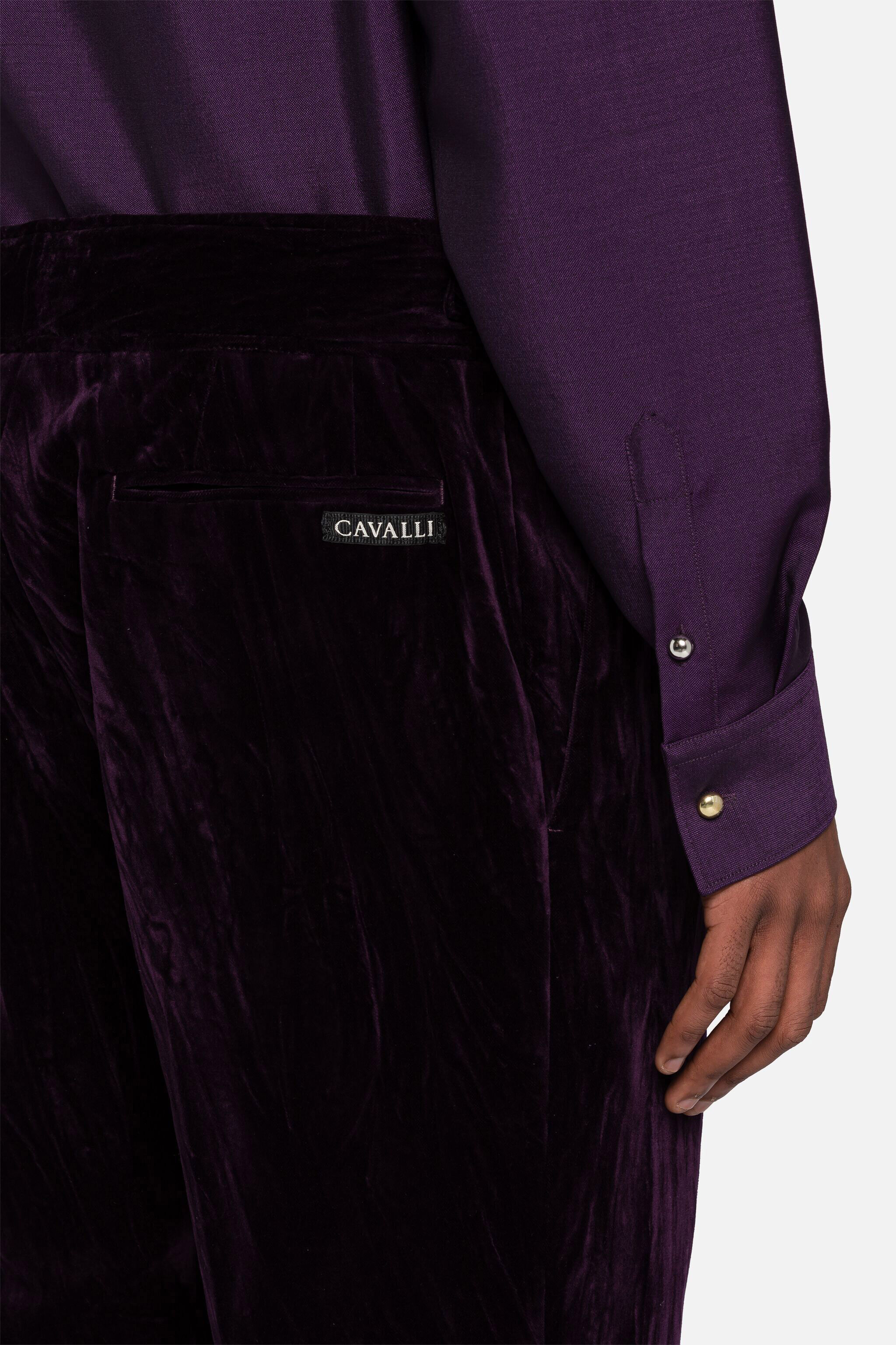 RC Pleated Velvet Trousers Purple PNT204-VL063