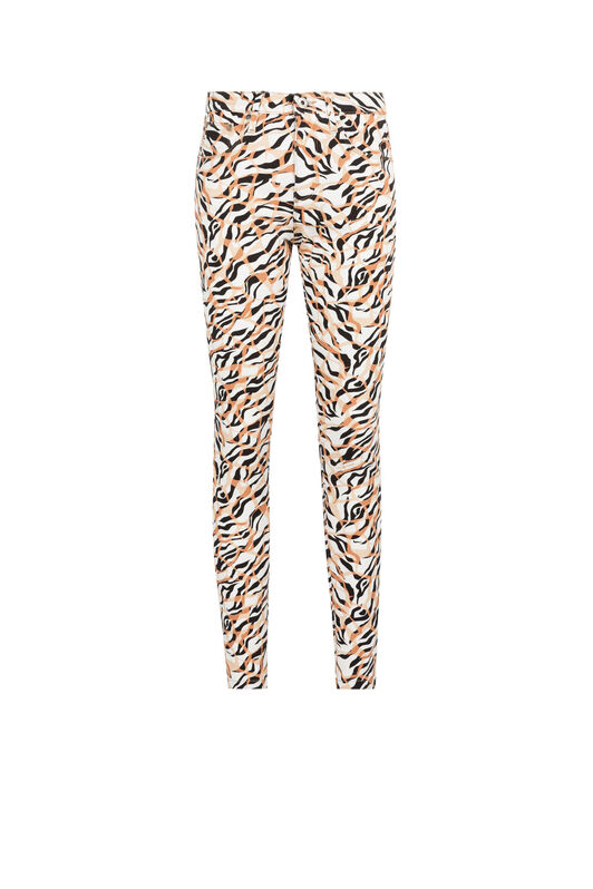 RC Abstract Zebra-Print Slim-Leg Jeans White IWJ232-DAR37