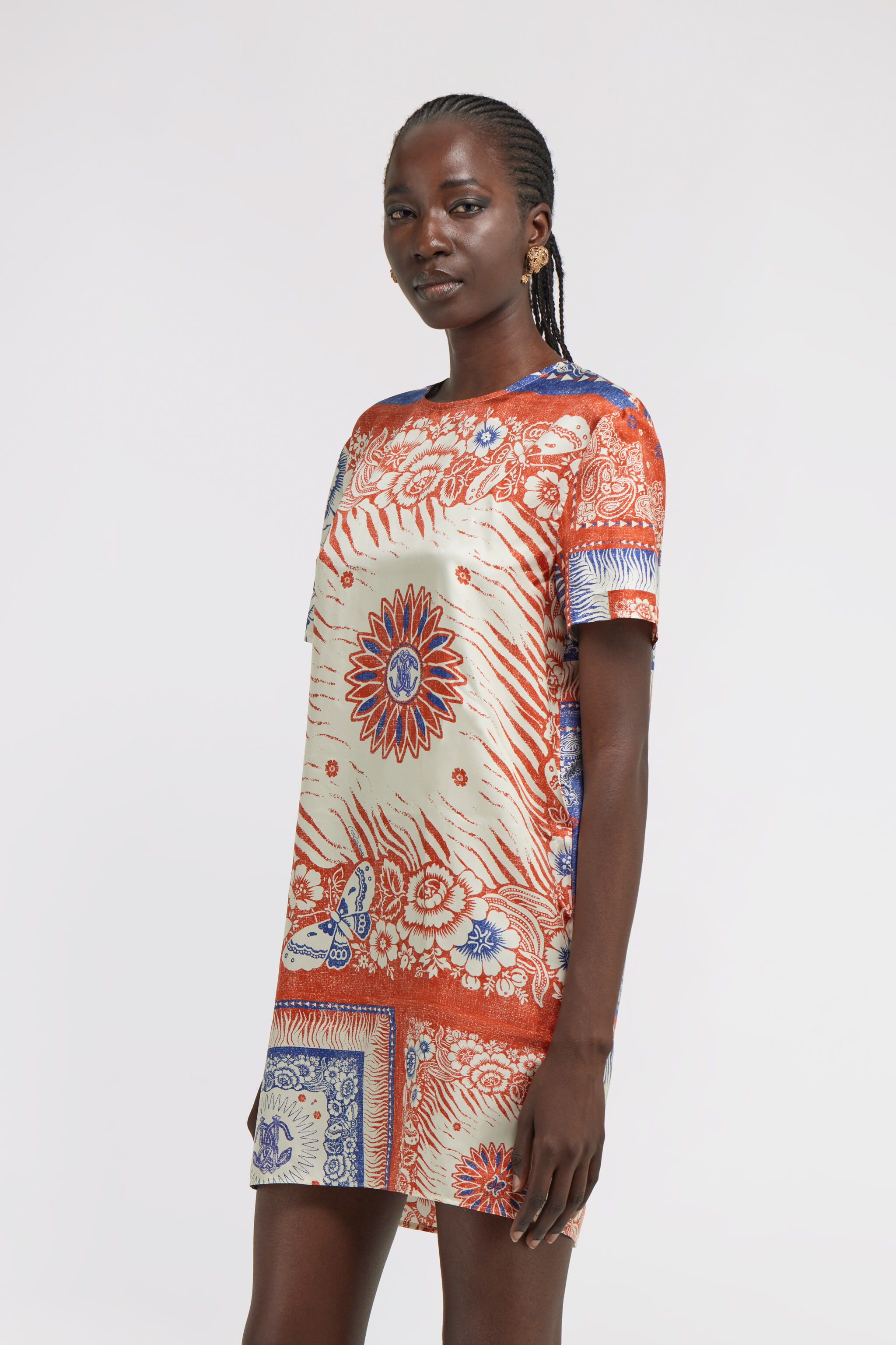 RC Bandana Print Dress Blue TKT101-4QN05