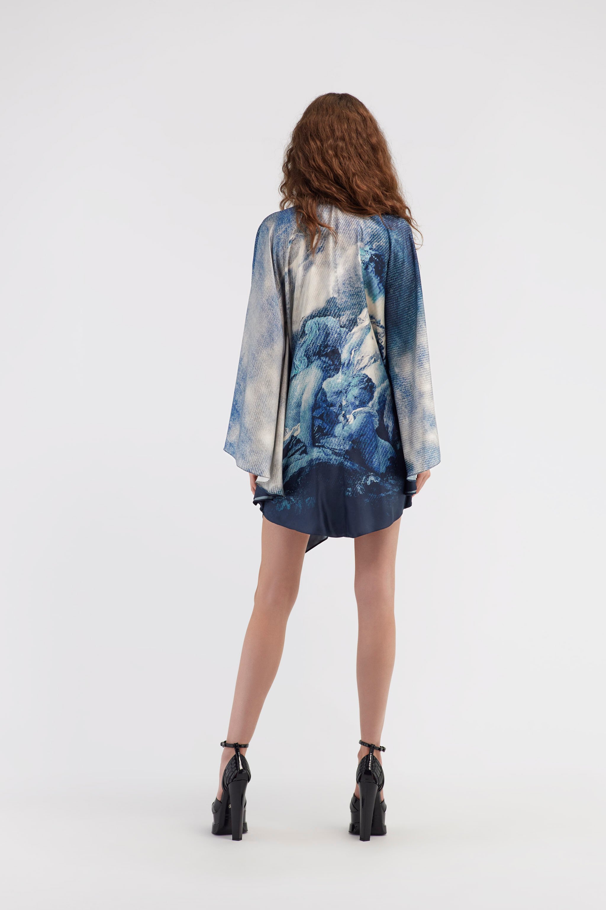 RC Short dress with Denim Wild Leda print Dark blue RWT151-4QI16
