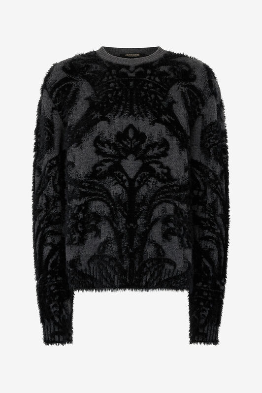 RC Plush Brocade Pattern Sweater Noir VNM605-MQ038
