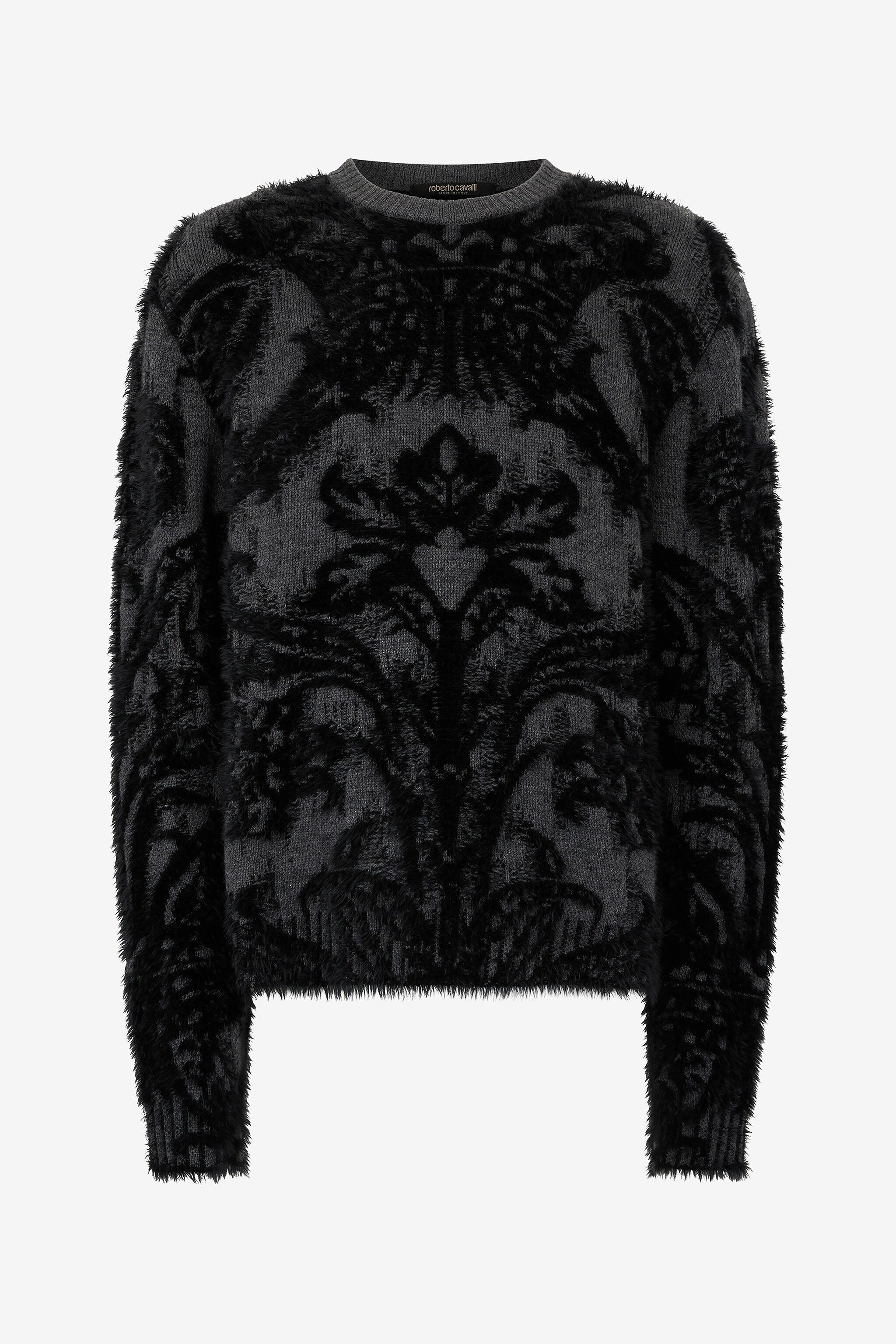 RC Plush Brocade Pattern Sweater Noir VNM605-MQ038