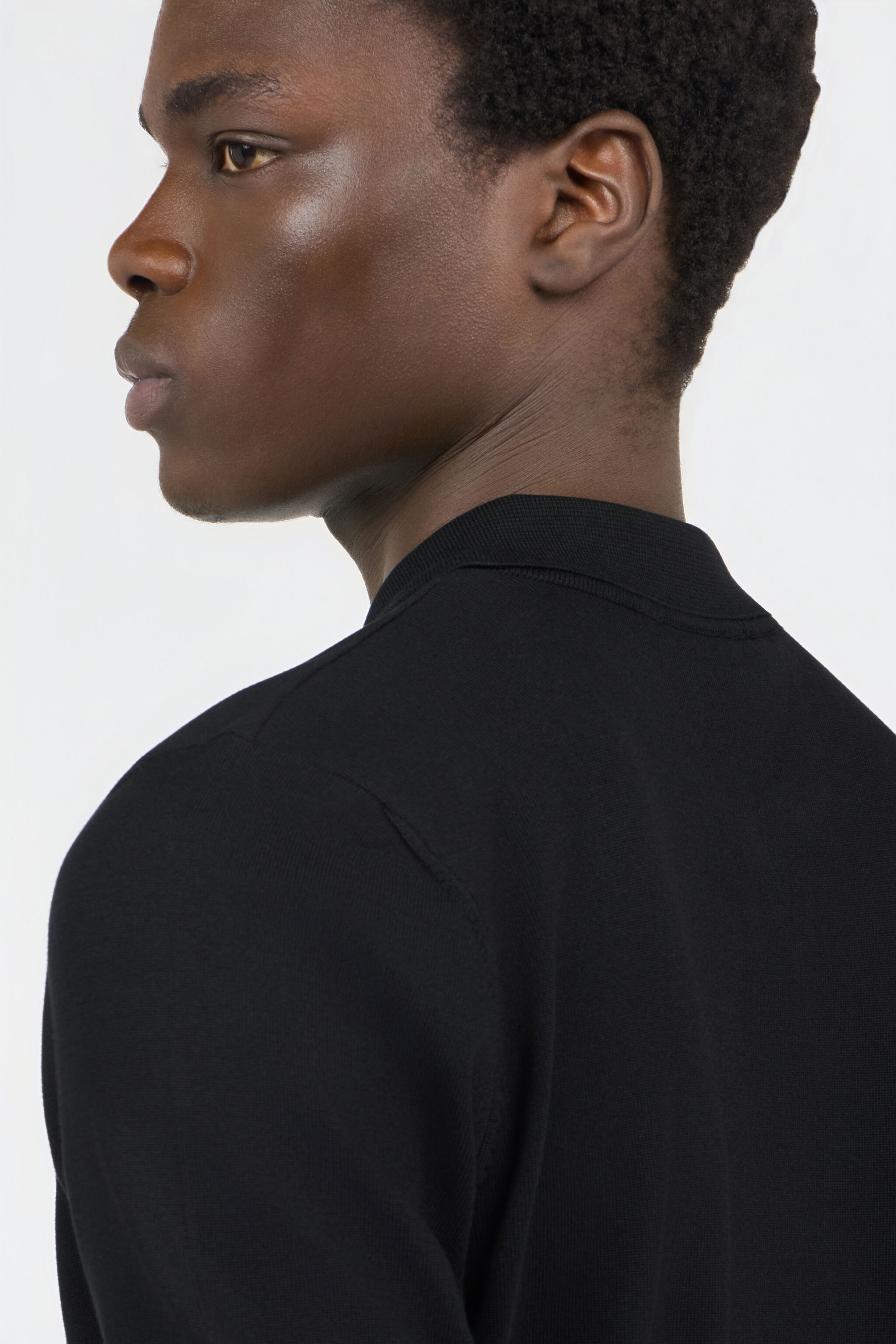 RC Polo Nera in Maglia con Monogram RC BLACK SOT71D-VI044