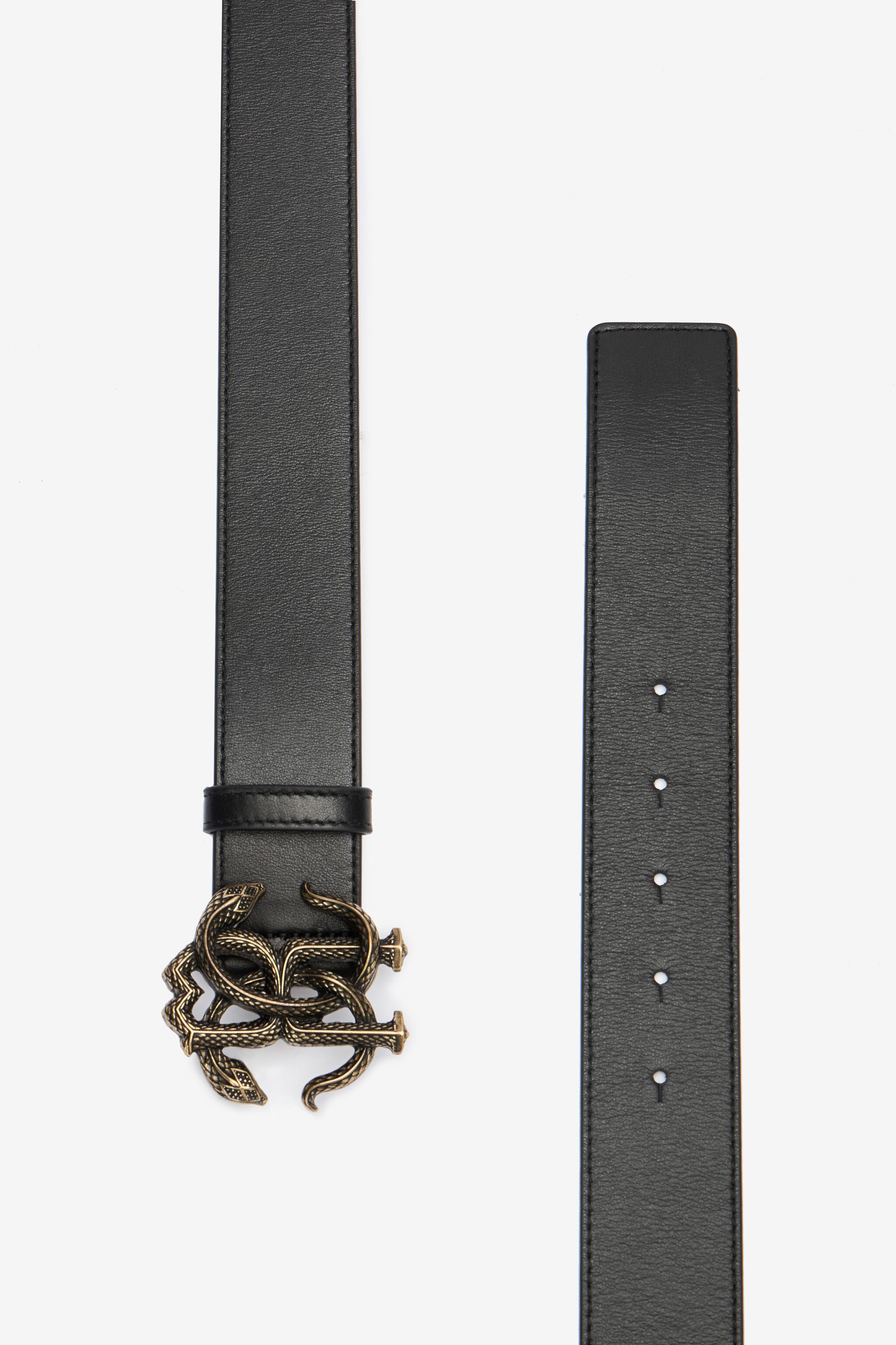 RC Man Logo Leather Belt Nero PSC00U-PN115