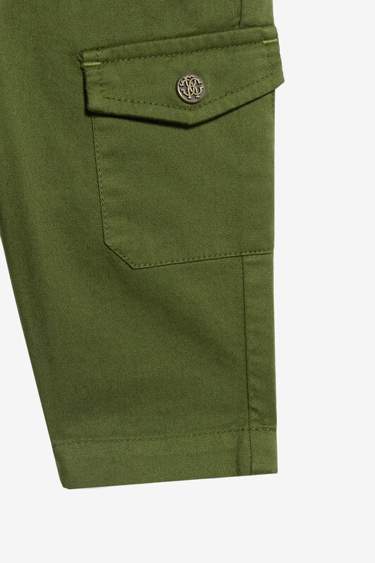 JU Green Cargo Trousers JU Green Cargo Trousers MILITARY GREEN WASH WJT208-CE035