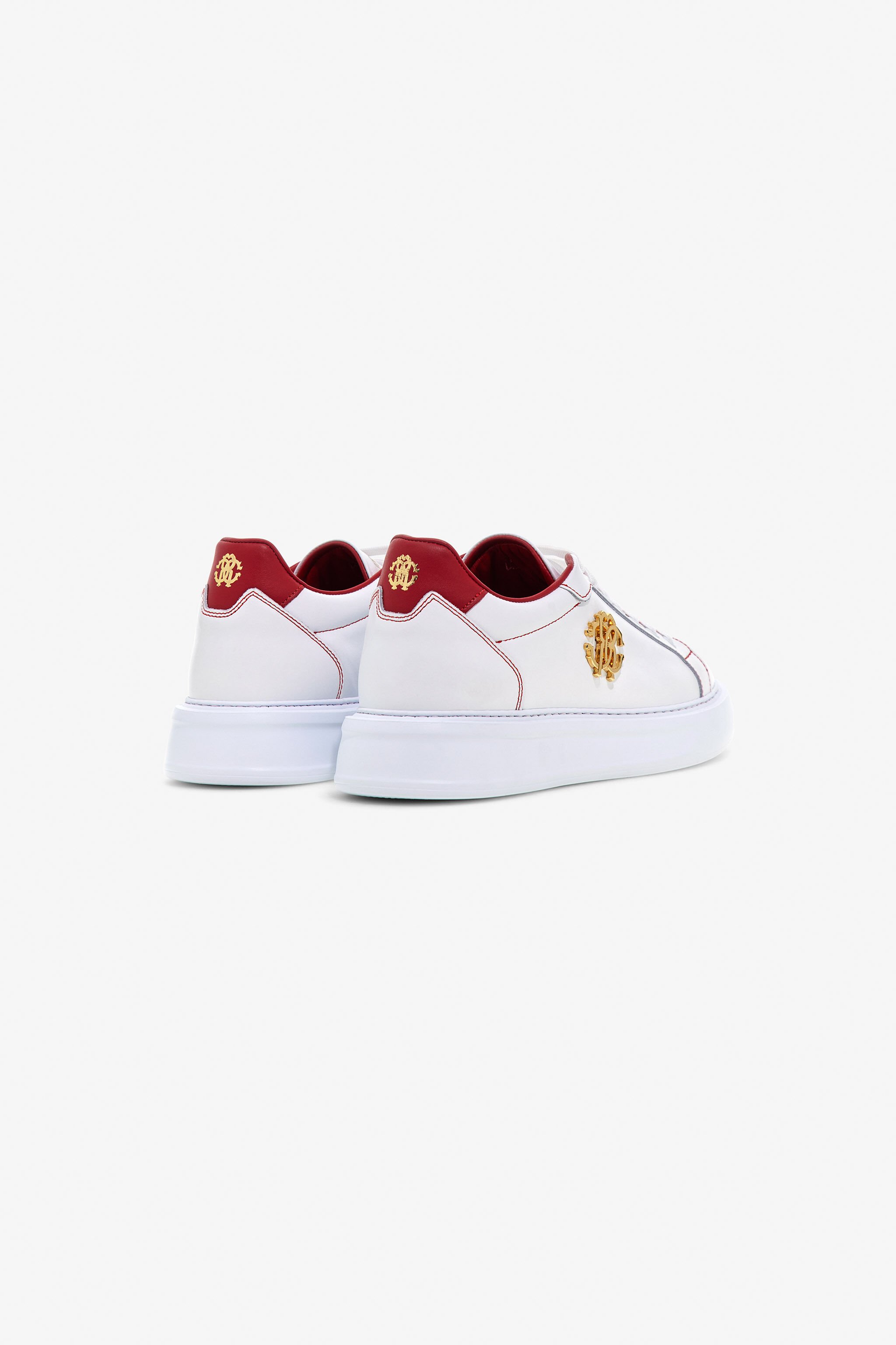 RC Sneakers en cuir avec emblème doré WHITE/RED OOS01C-PZ085